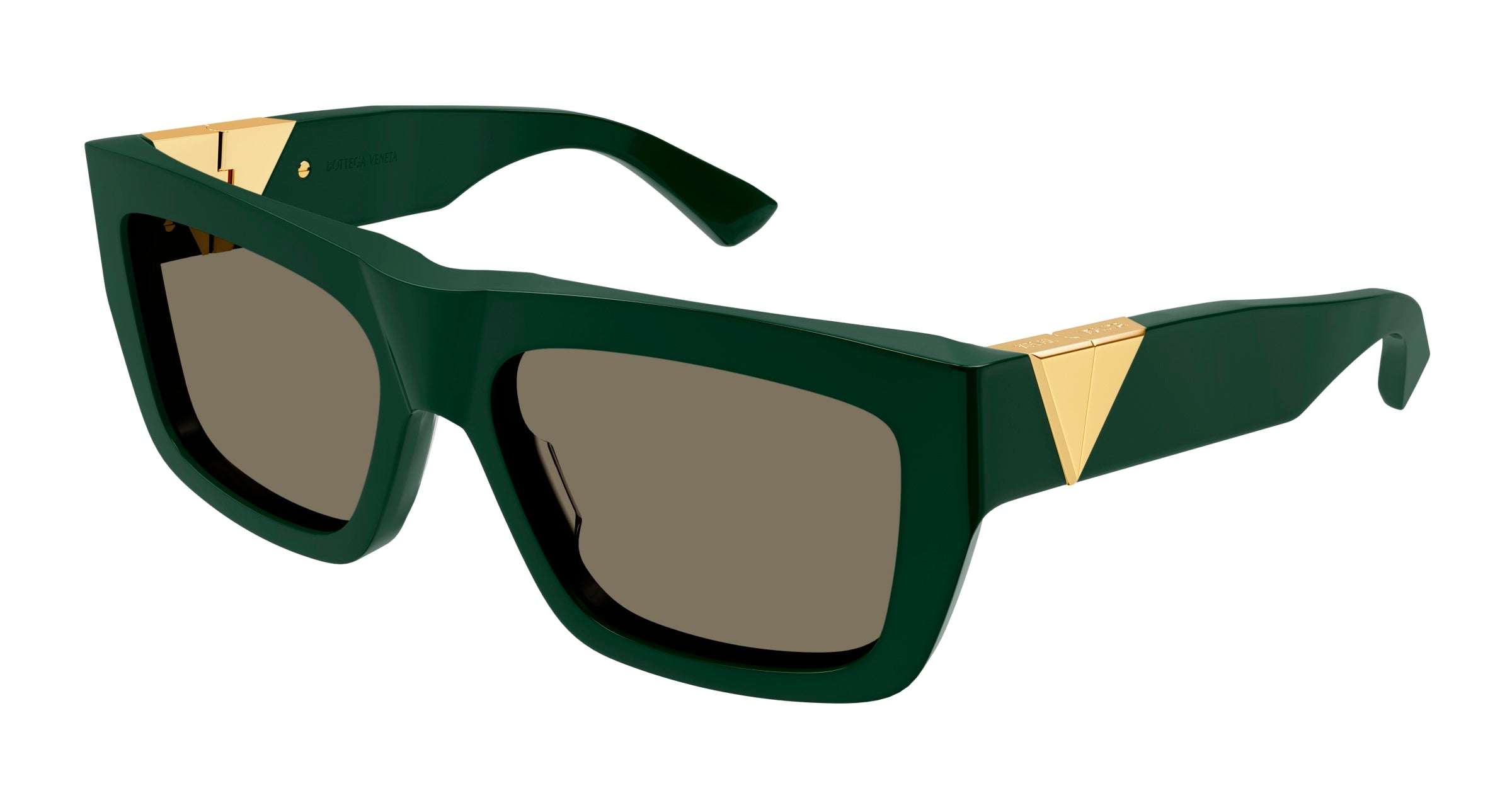 Bottega Veneta Donna Bv1178S 006 Occhiali Da Sole Acetato Verde Verde Squadrata Normale