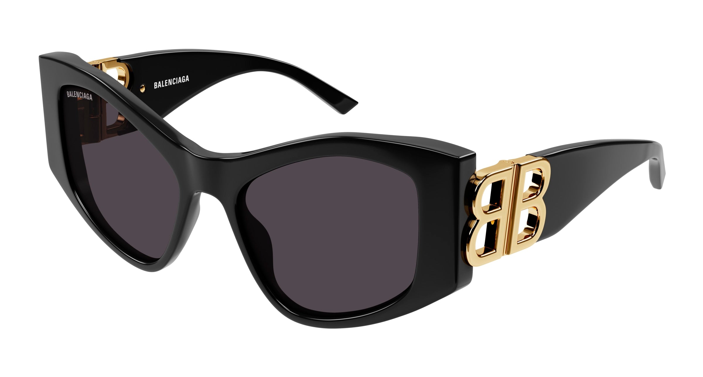 Balenciaga Donna Bb0287S 001 Occhiali Da Sole Acetato Nero Grigio Cat Eye Normale