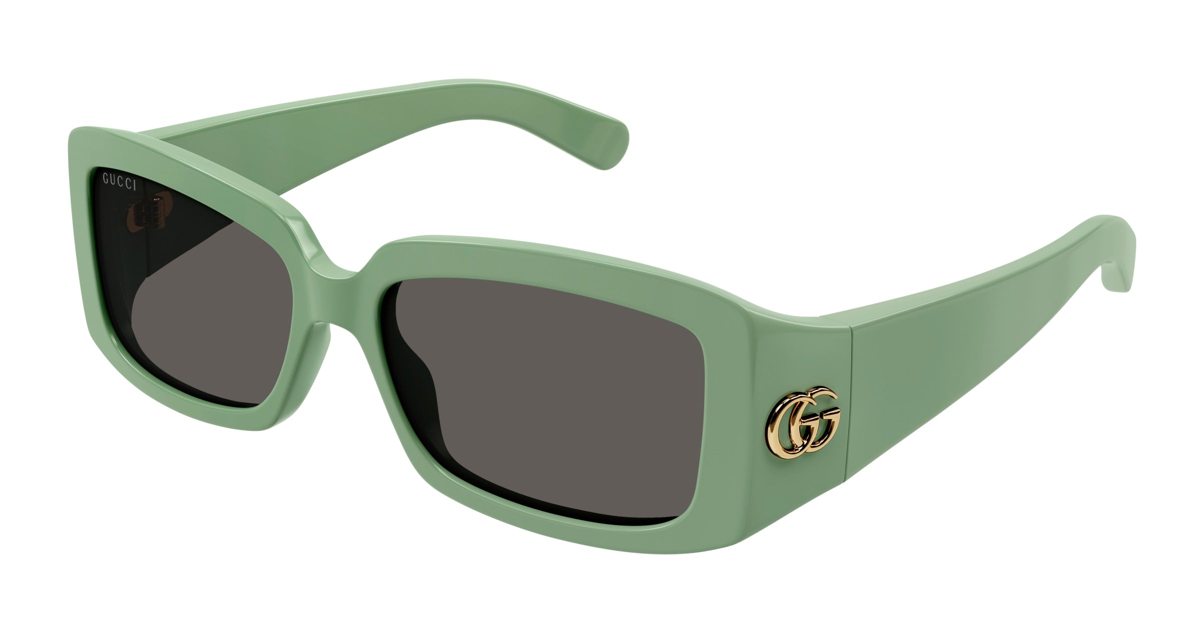 Gucci Donna Gg1403S 004 Green Occhiali Da Sole Iniettato Verde Grigio Squadrata Normale