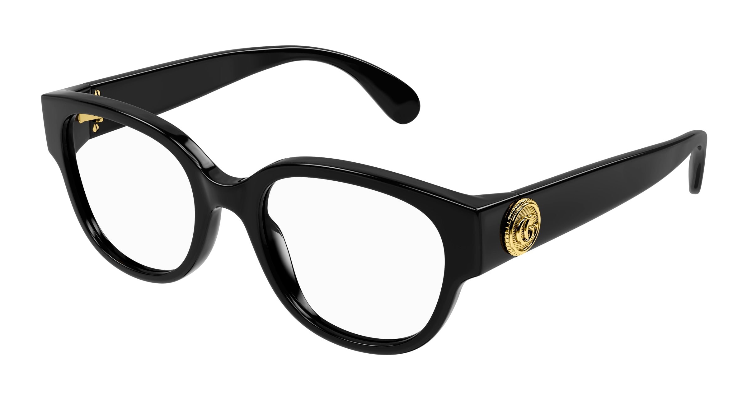 Gucci Donna Gg1411O 004 Montature Da Vista Acetato Nero Trasparente Rotonda
