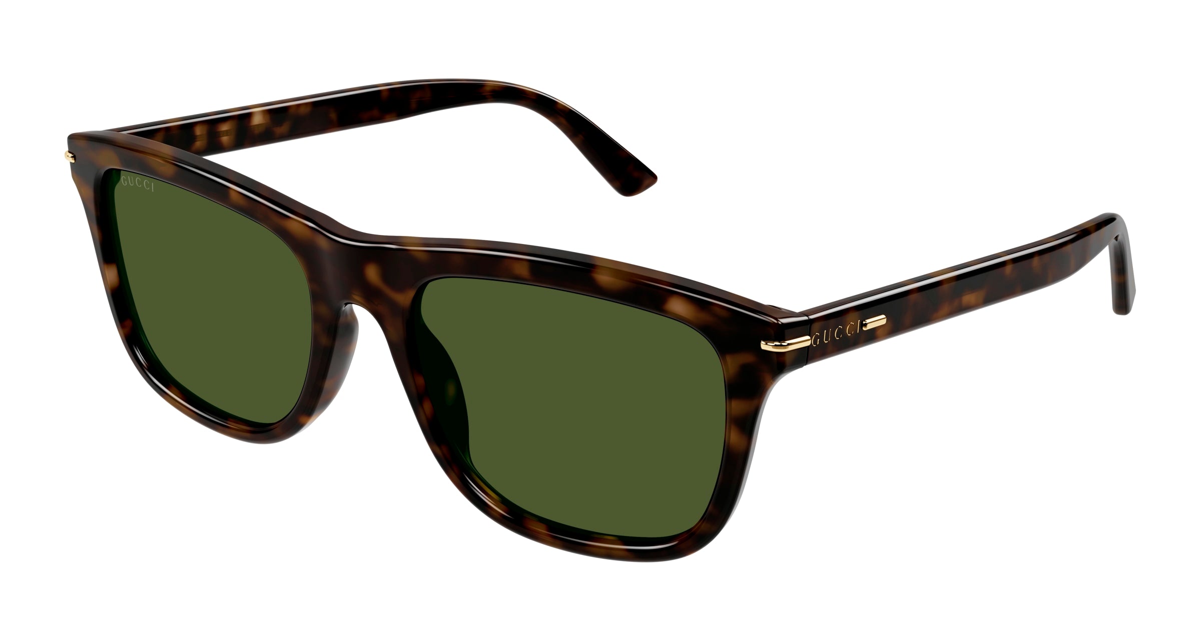 Gucci Uomo Gg1444S 002 Occhiali Da Sole Acetato Havana Verde Squadrata Normale