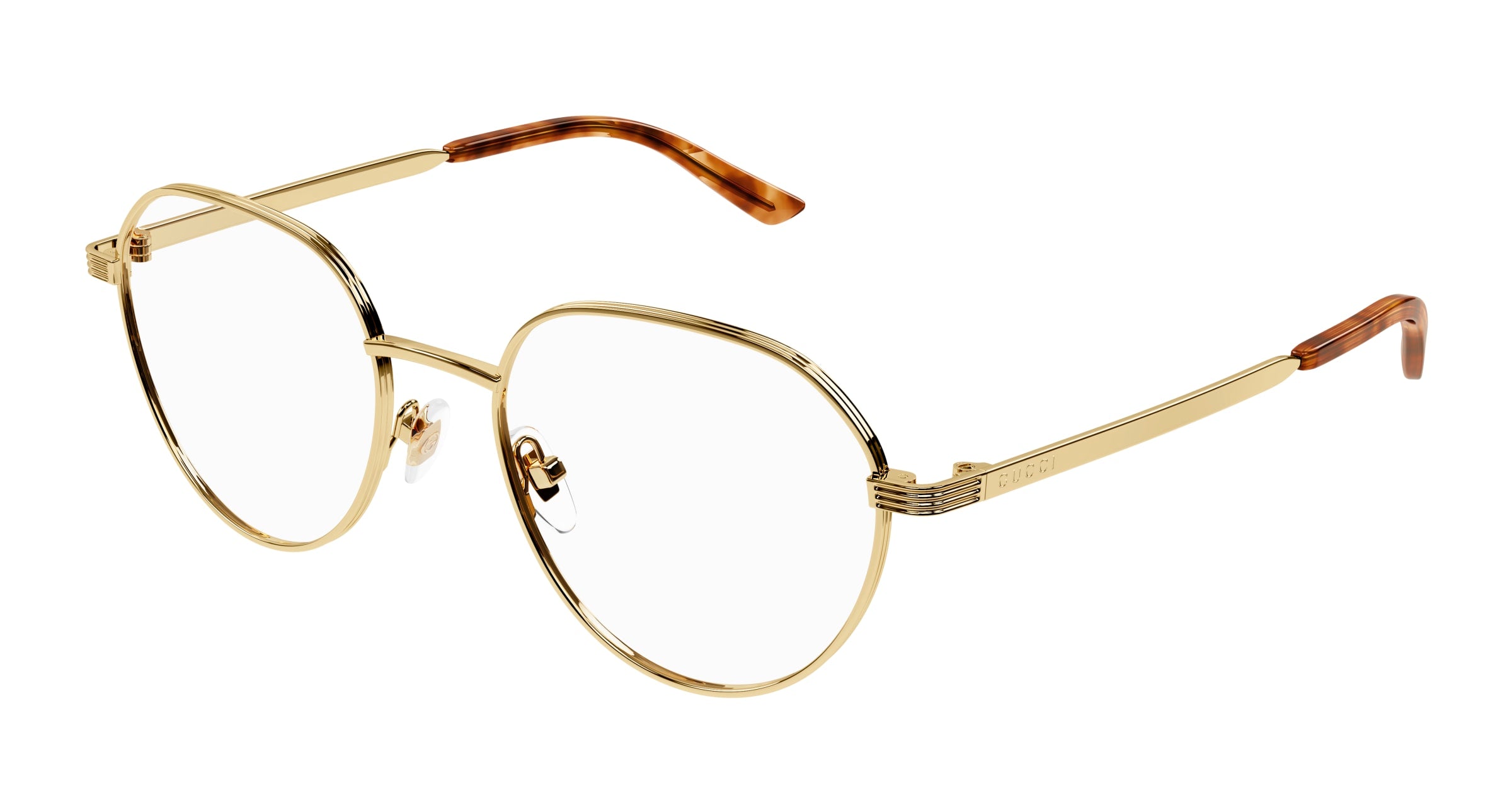 Gucci Uomo Gg1458O 002 Montature Da Vista Metallo Oro Trasparente Pantos