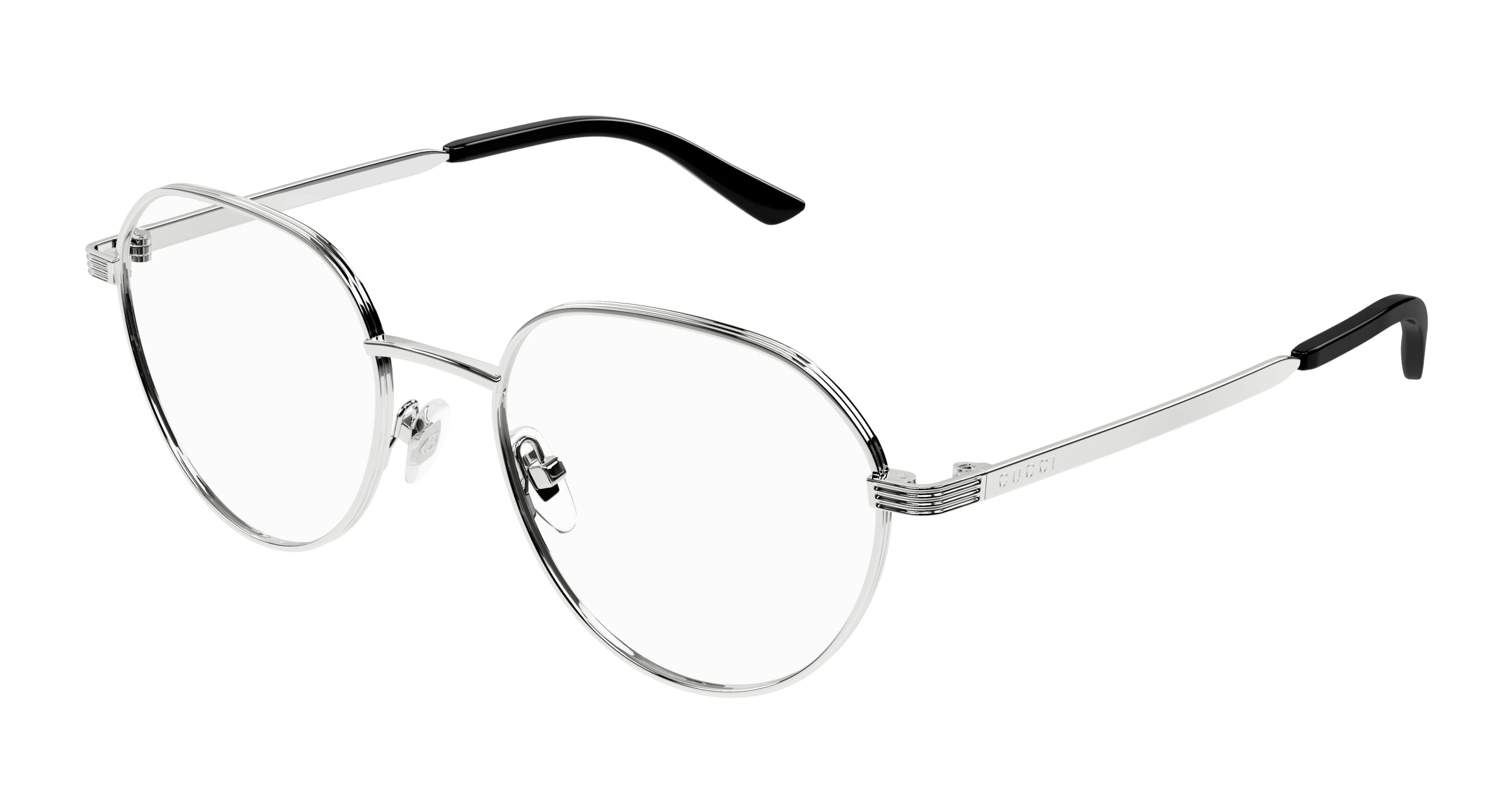 Gucci Uomo Gg1458O 003 Montature Da Vista Metallo Argento Trasparente Pantos