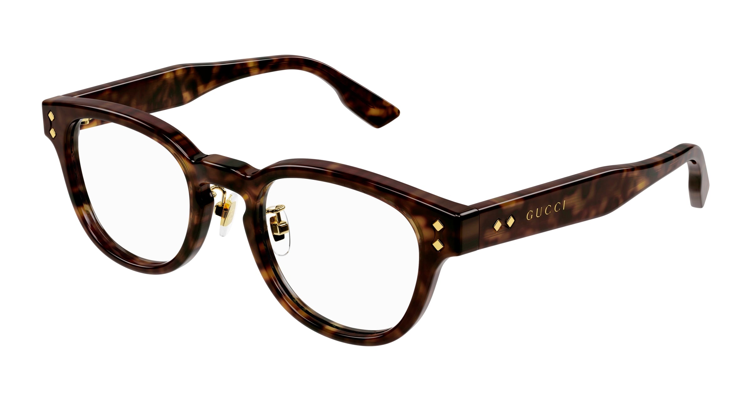 Gucci Uomo Gg1470Oj 002 Montature Da Vista Acetato Havana Trasparente Pantos