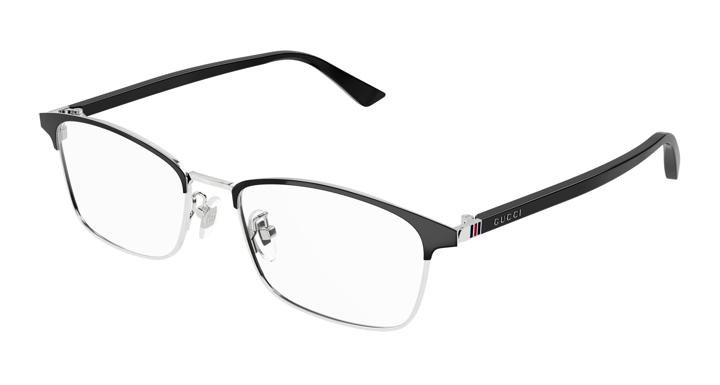 Gucci Uomo Gg1475Oj 002 Montature Da Vista Titanio Argento Trasparente Squadrata