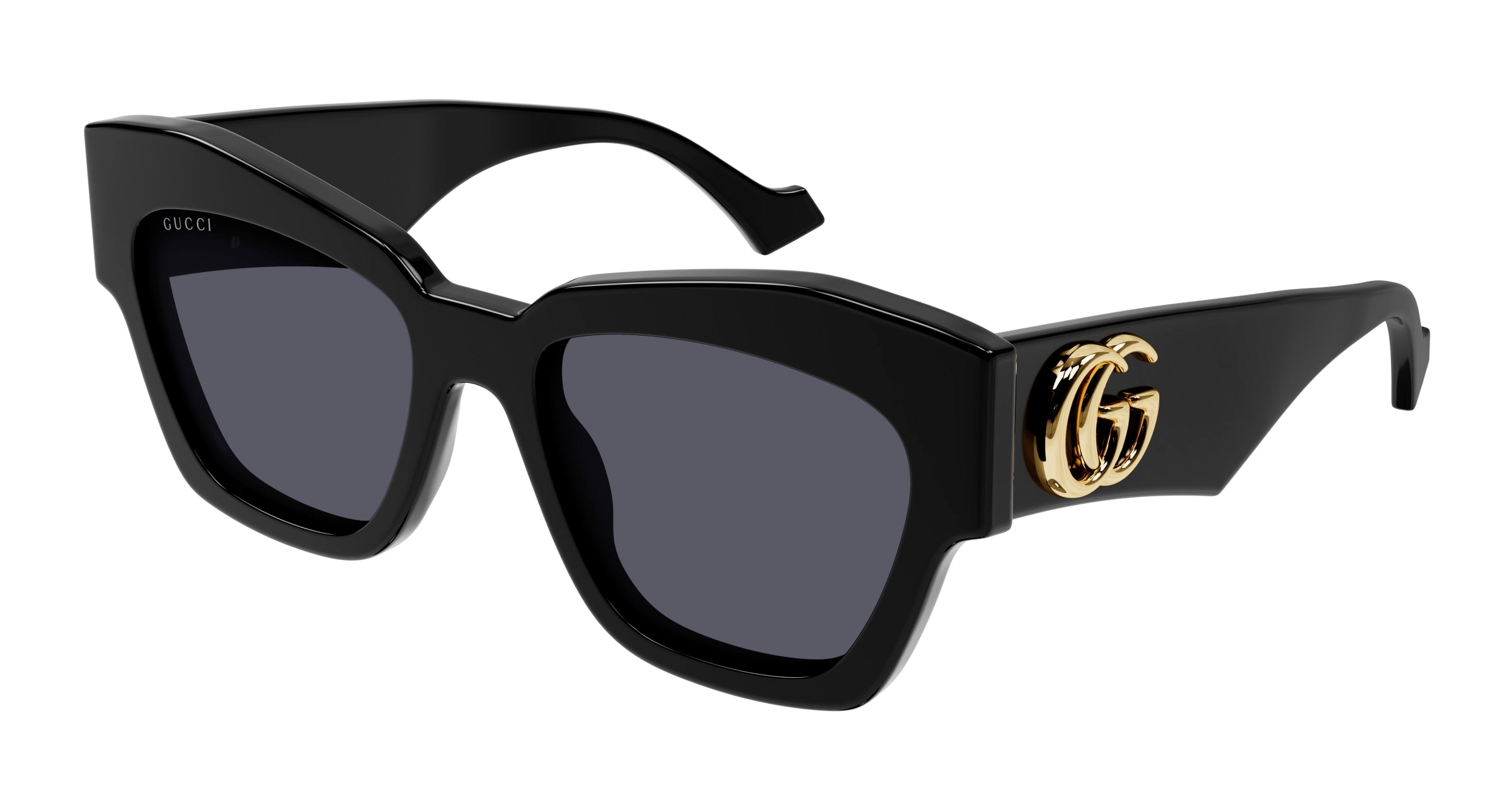 Gucci Donna Gg1422S 001 Occhiali Da Sole Acetato Nero Grigio Squadrata Normale