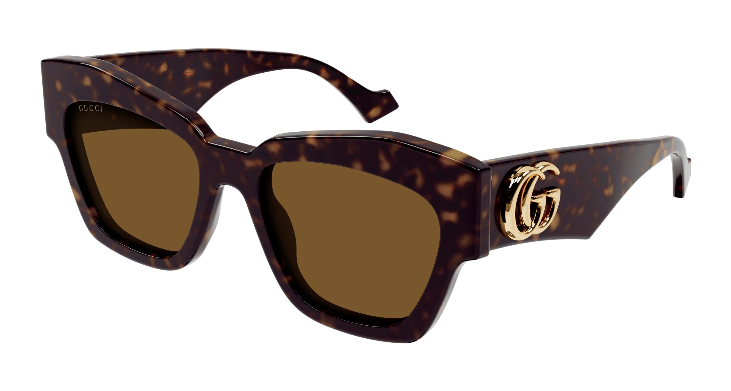 Gucci Donna Gg1422S 003 Occhiali Da Sole Acetato Havana Marrone Squadrata Normale