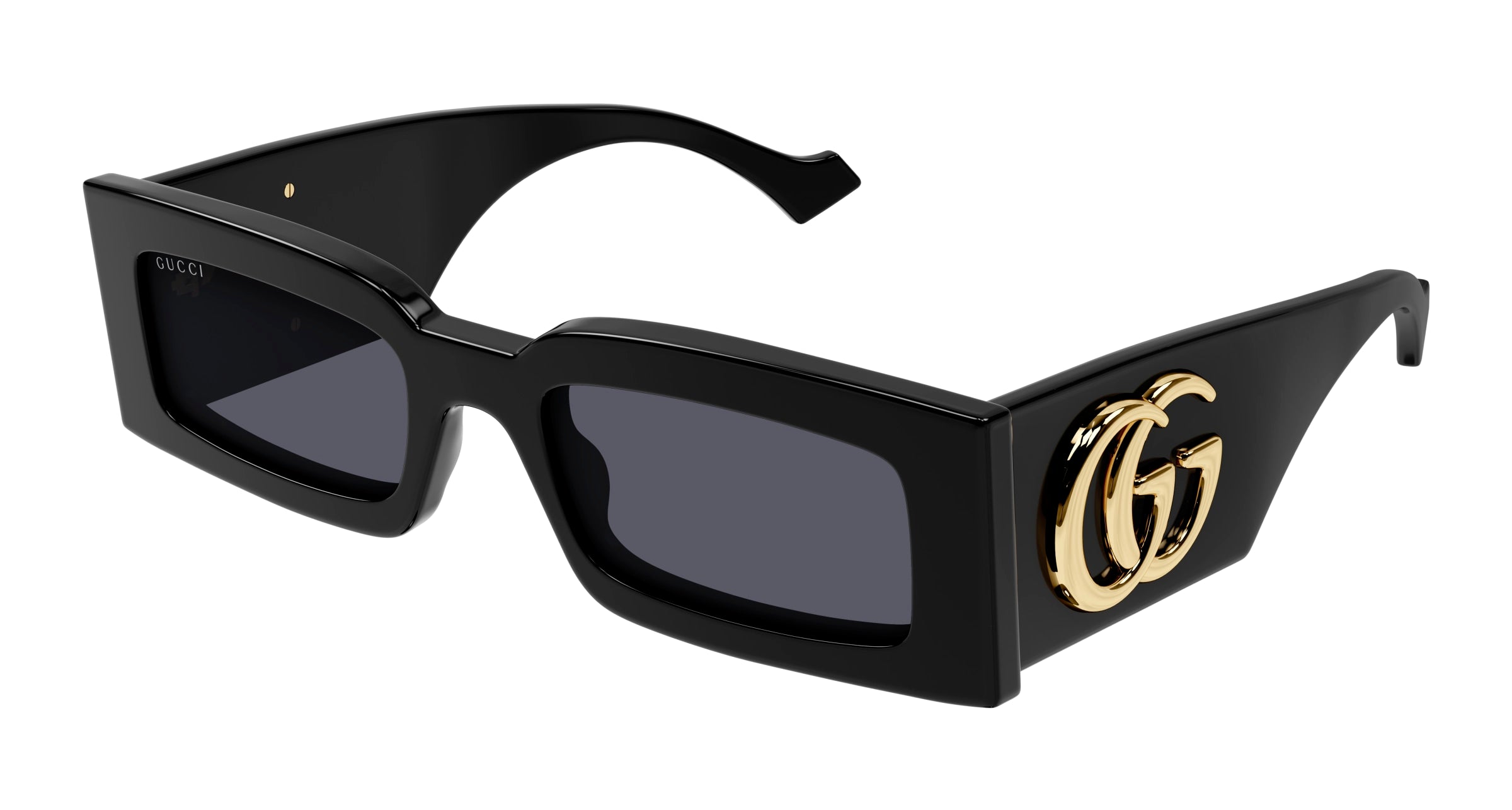 Gucci Donna Gg1425S 001 Occhiali Da Sole Acetato Nero Grigio Squadrata Normale