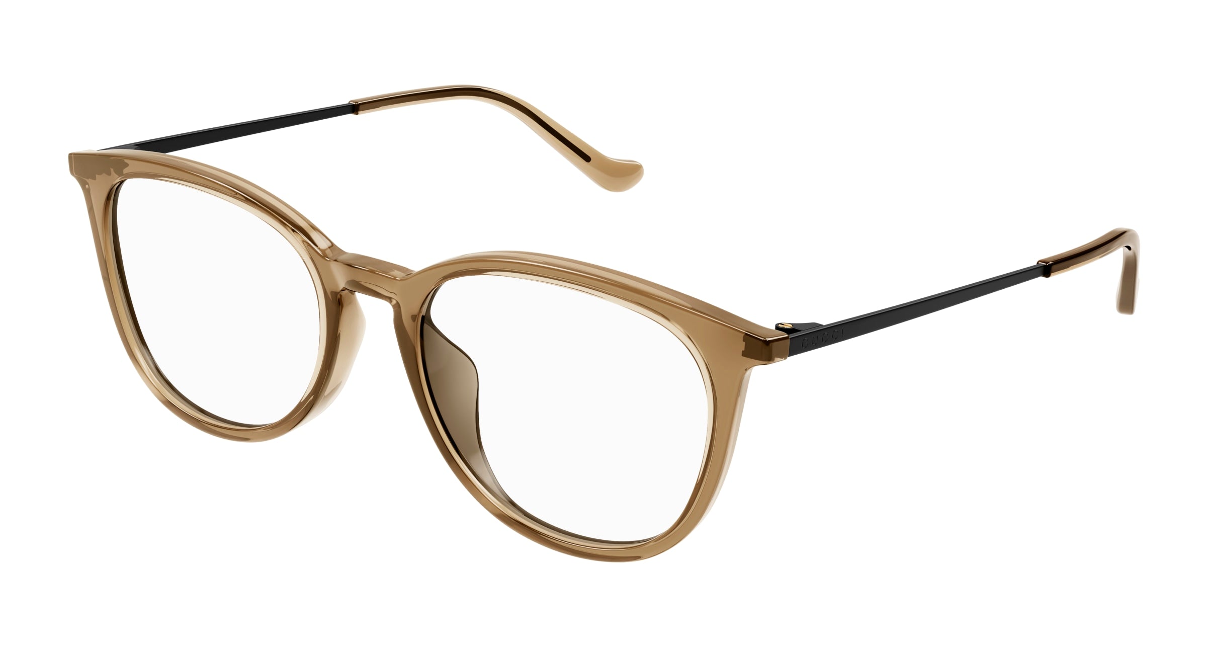 Gucci Donna Gg1468Oa 003 Montature Da Vista Acetato Marrone Trasparente Rotonda
