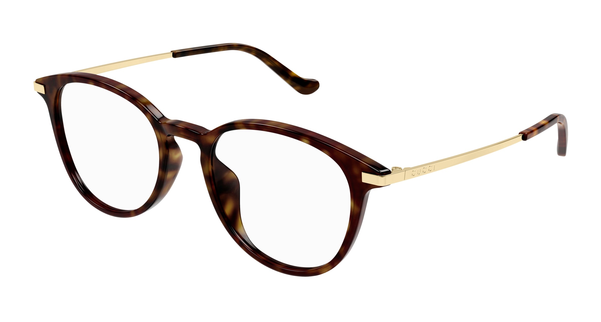 Gucci Unisex Gg1466Oa 002 Montature Da Vista Acetato Havana Trasparente Rotonda