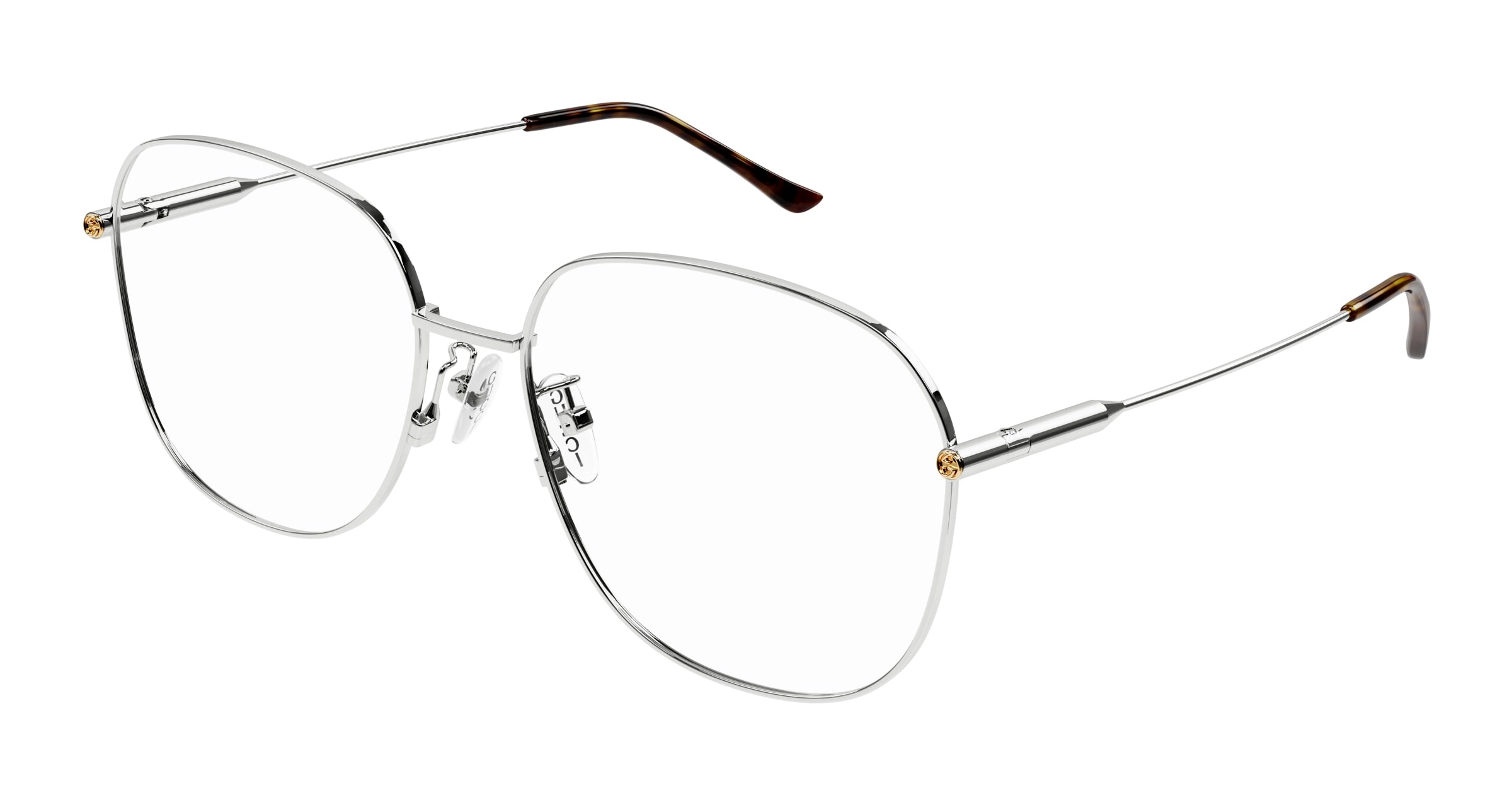 Gucci Donna Gg1417Oa 002 Montature Da Vista Metallo Argento Trasparente Rotonda