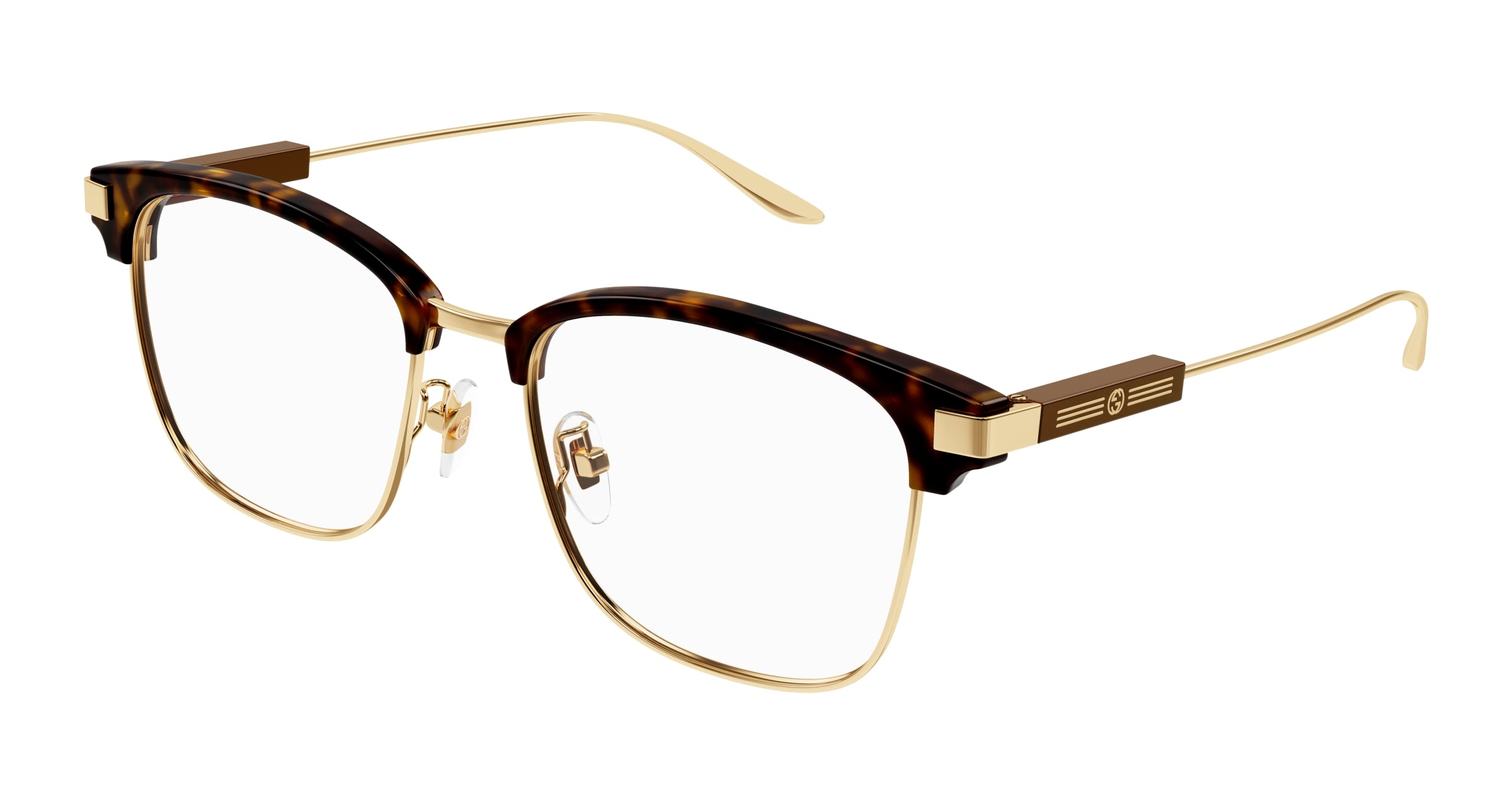 Gucci Uomo Gg1439Ok 002 Montature Da Vista Acetato Havana Trasparente Squadrata