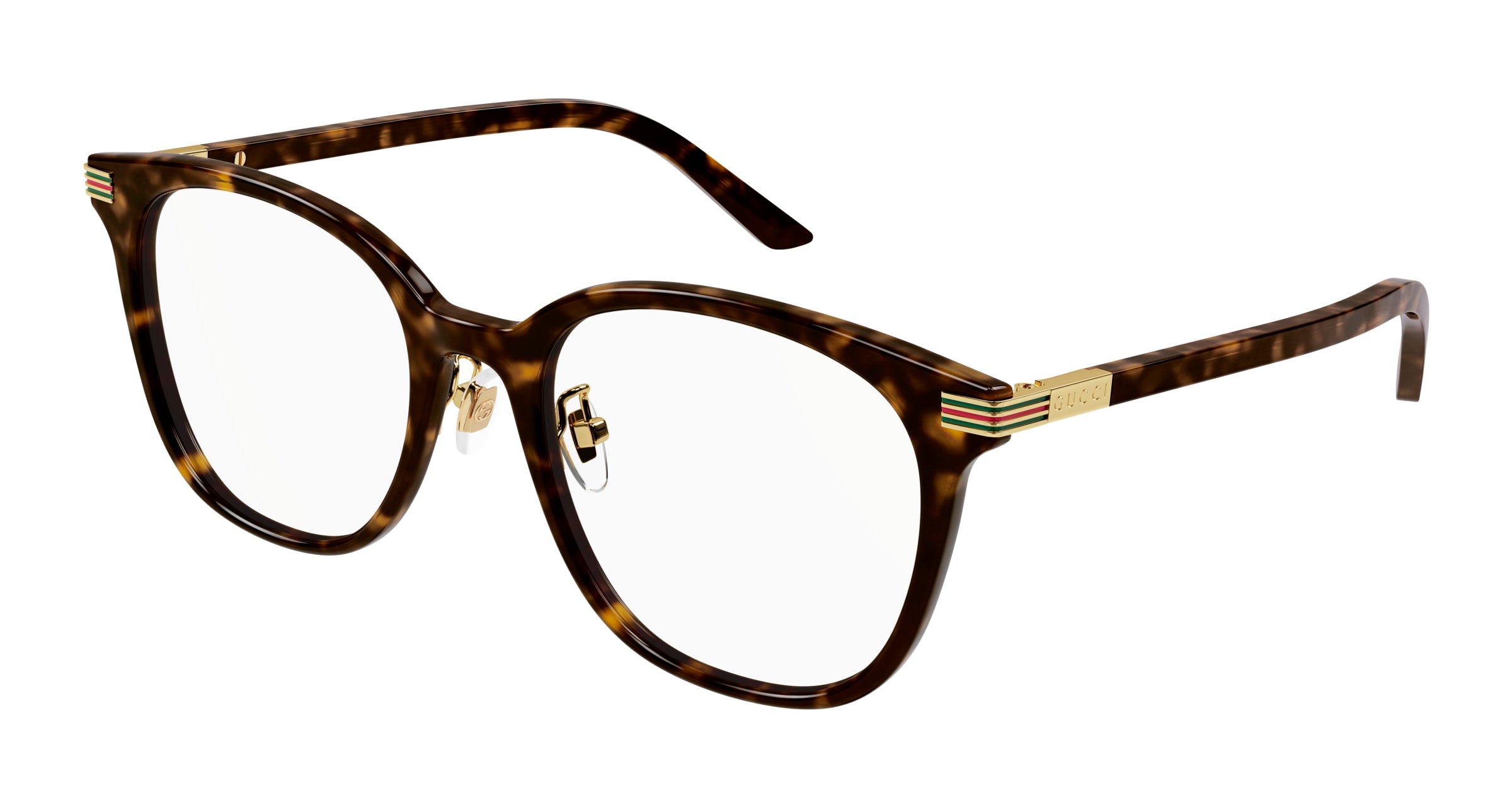 Gucci Donna Gg1453Ok 002 Montature Da Vista Acetato Havana Trasparente Rotonda