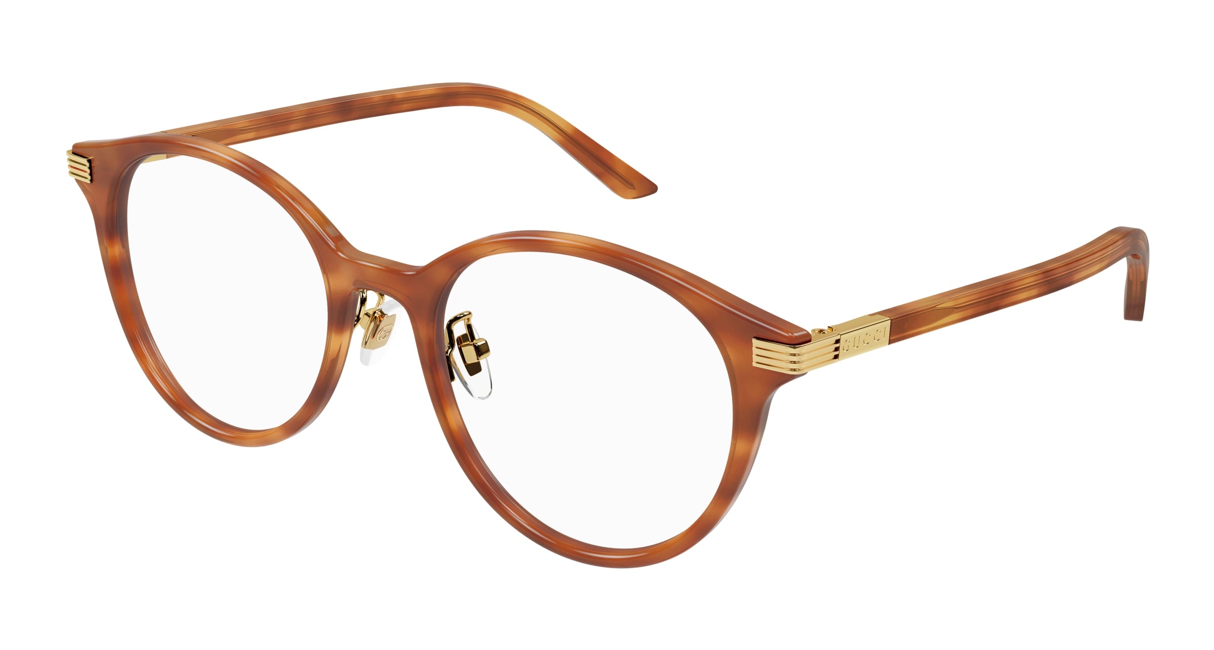 Gucci Donna Gg1454Ok 003 Montature Da Vista Acetato Havana Trasparente Pantos