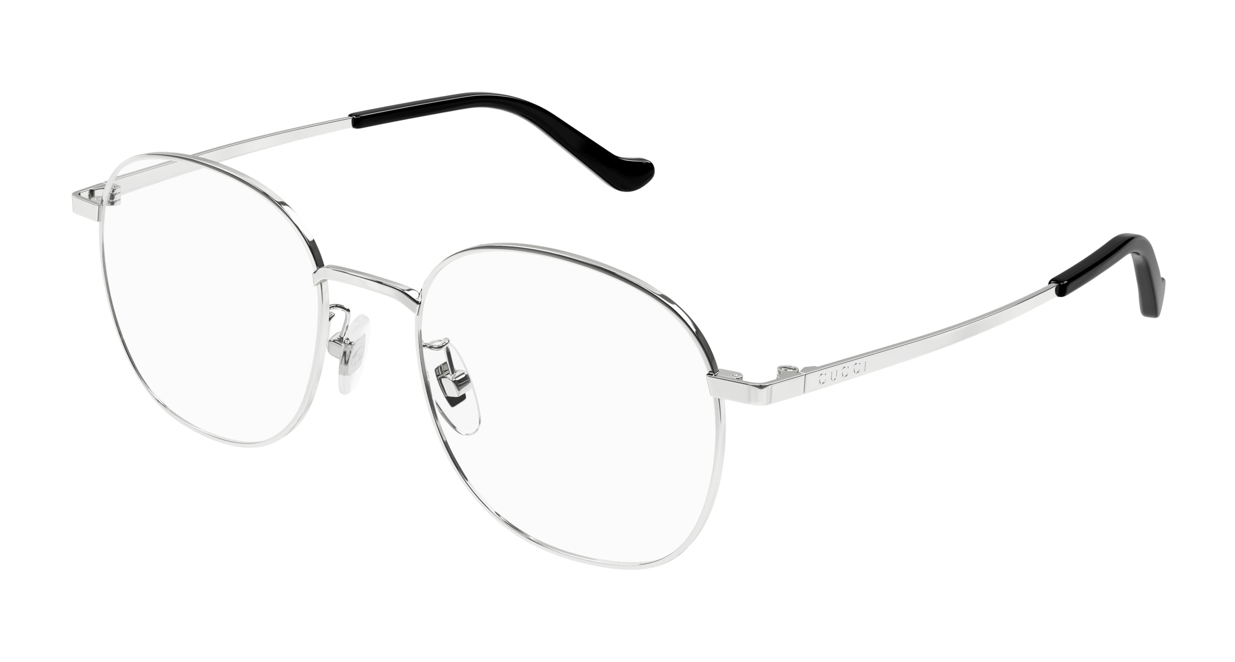 Gucci Donna Gg1469Oa 002 Montature Da Vista Metallo Argento Trasparente Rotonda