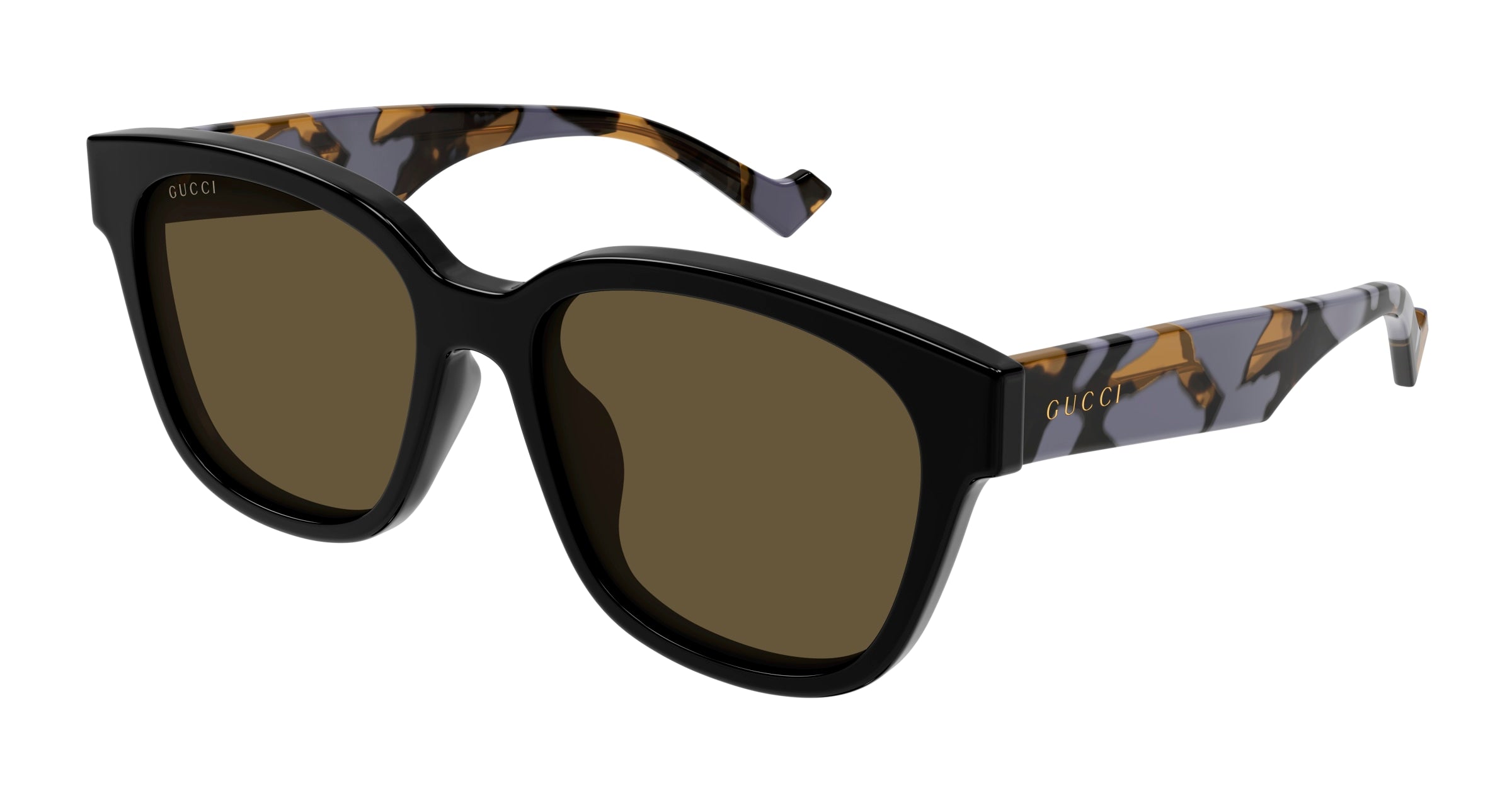 Gucci Uomo Gg1430Sk 004 Occhiali Da Sole Acetato Nero Marrone Squadrata Normale