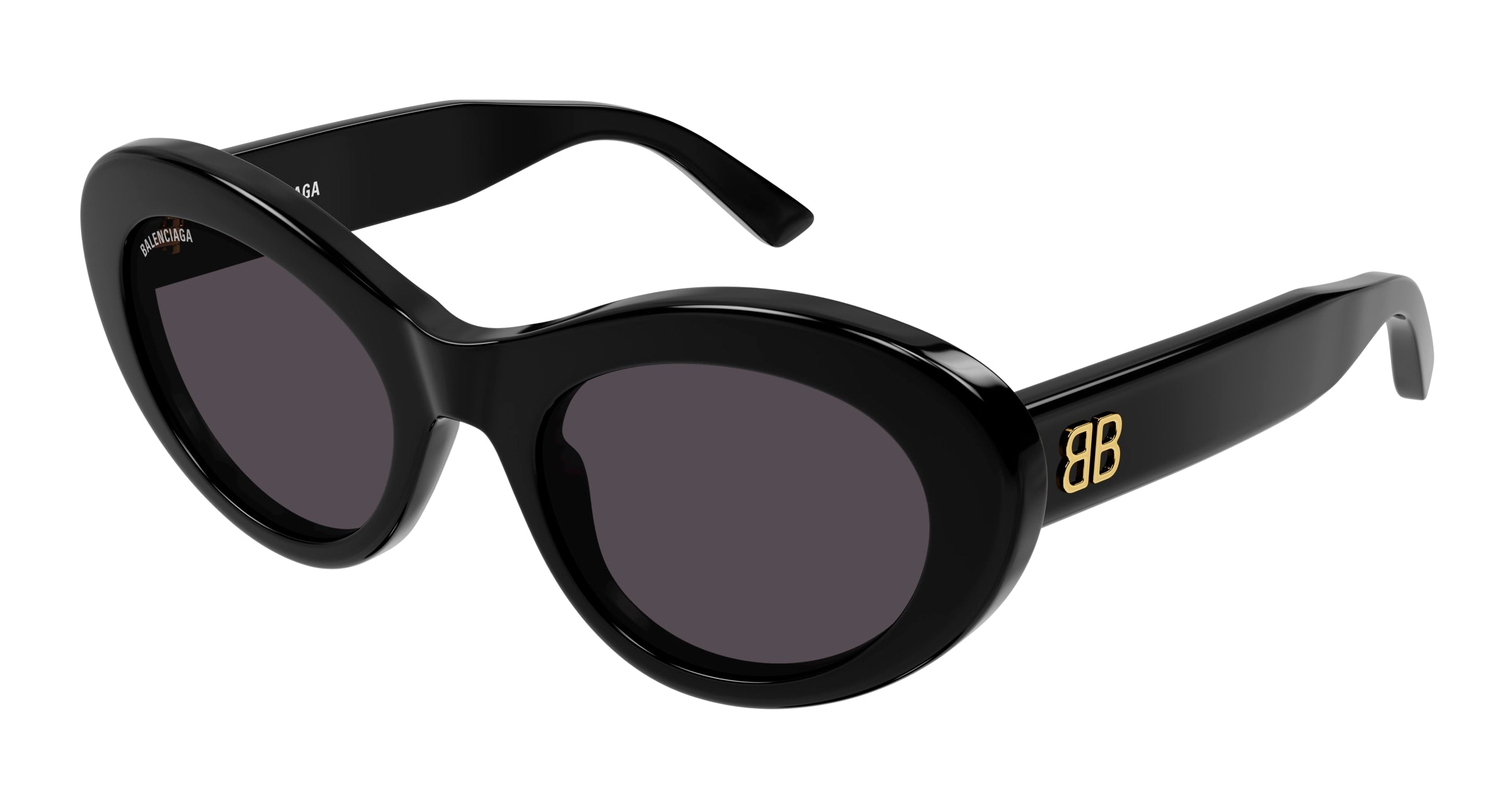 Balenciaga Donna Bb0294S 001 Occhiali Da Sole Acetato Nero Grigio Rotonda