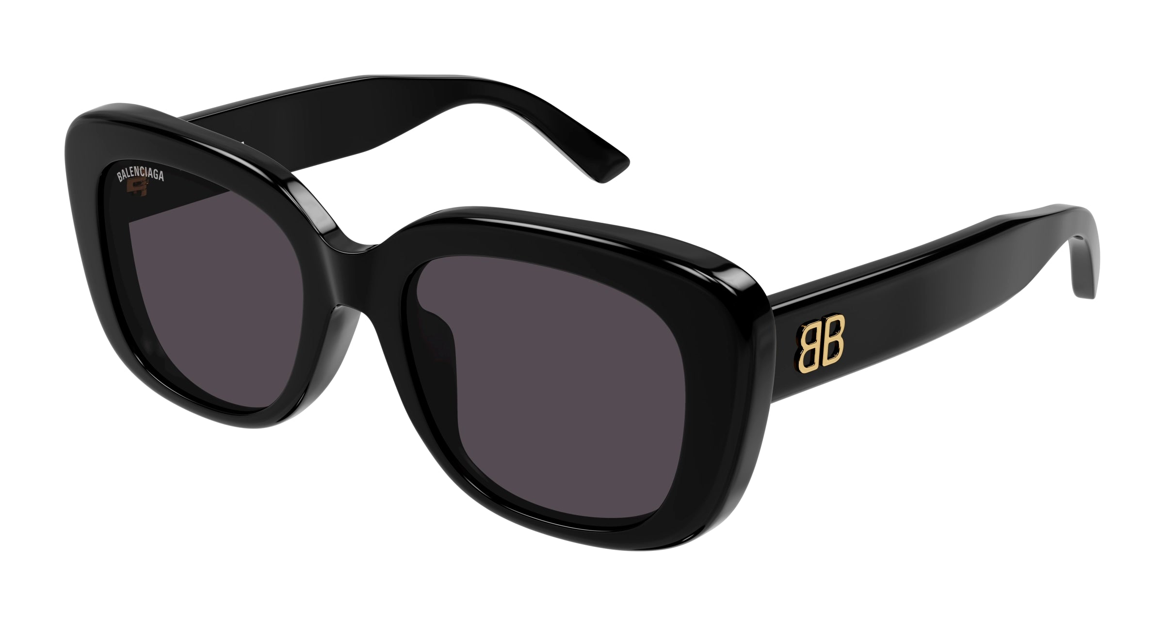 Balenciaga Donna Bb0295Sk 001 Occhiali Da Sole Acetato Nero Grigio Squadrata
