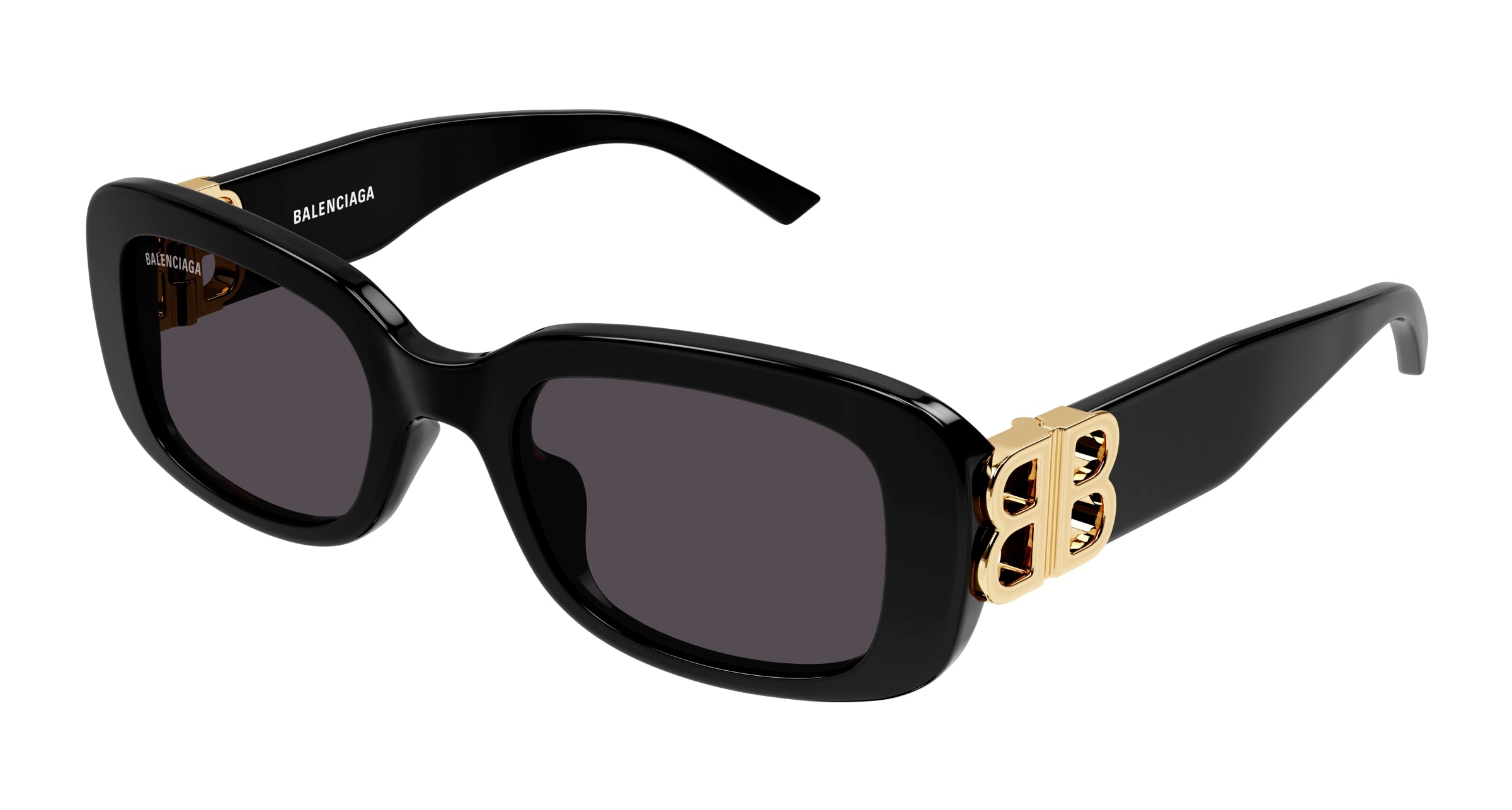 Balenciaga Donna Bb0310Sk 001 Occhiali Da Sole Acetato Nero Grigio Squadrata