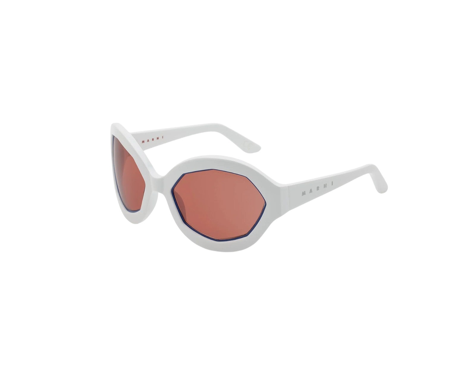 Marni Unisex Cumulus Cloud White N5D Occhiali Da Sole Acetato Bianco Marrone Geometrica Normale