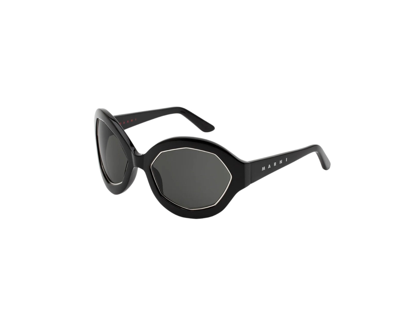 Marni Unisex Cumulus Cloud Black P9U Occhiali Da Sole Acetato Nero Grigio Geometrica Normale