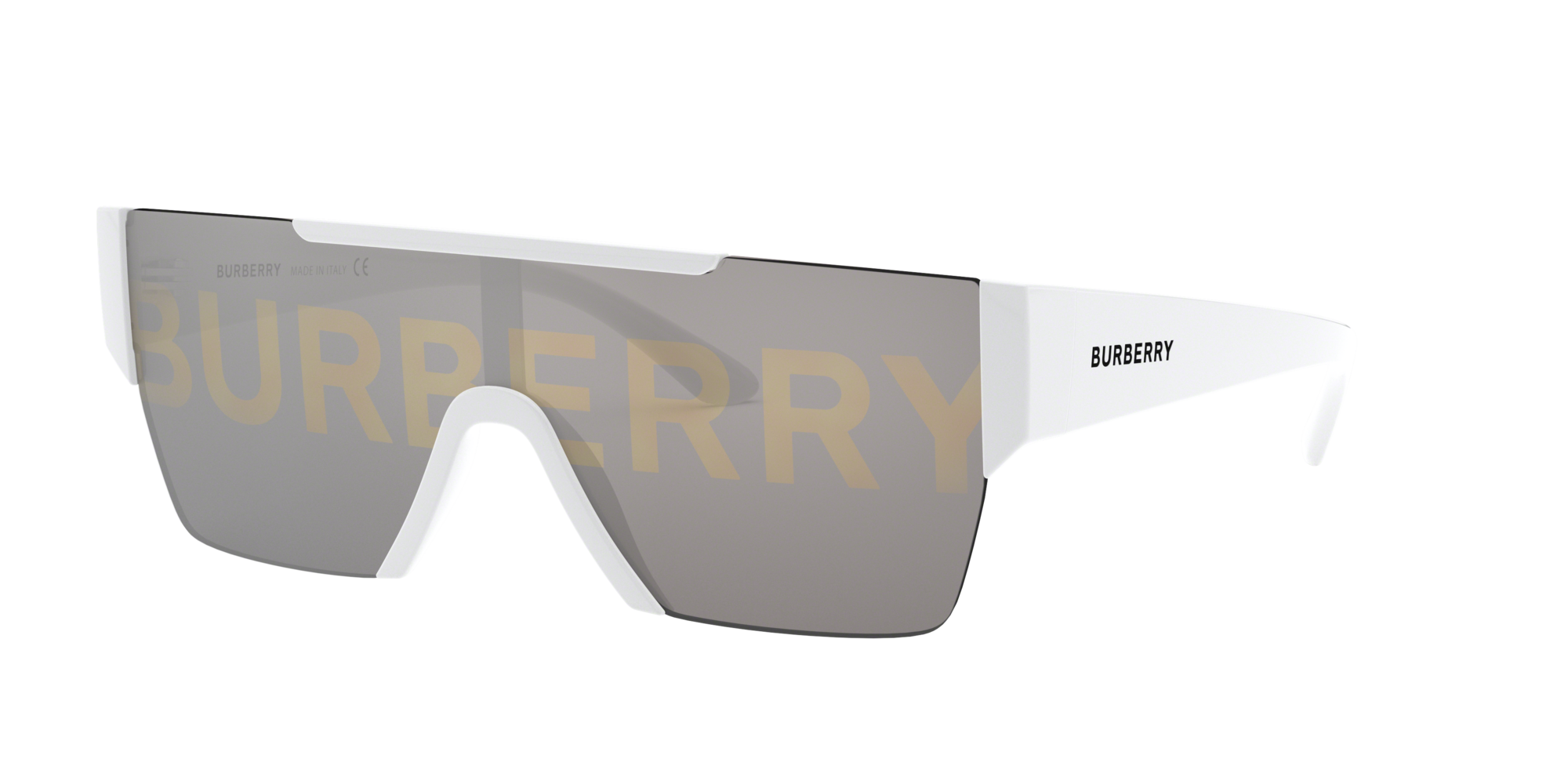 Burberry Uomo Be4291  3007/H Occhiali Da Sole Nylon Bianco Grigio Squadrata Normale Decorazione