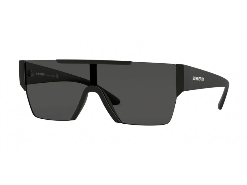 Burberry Uomo Be4291  346487 Occhiali Da Sole Nylon Nero Grigio Squadrata Normale