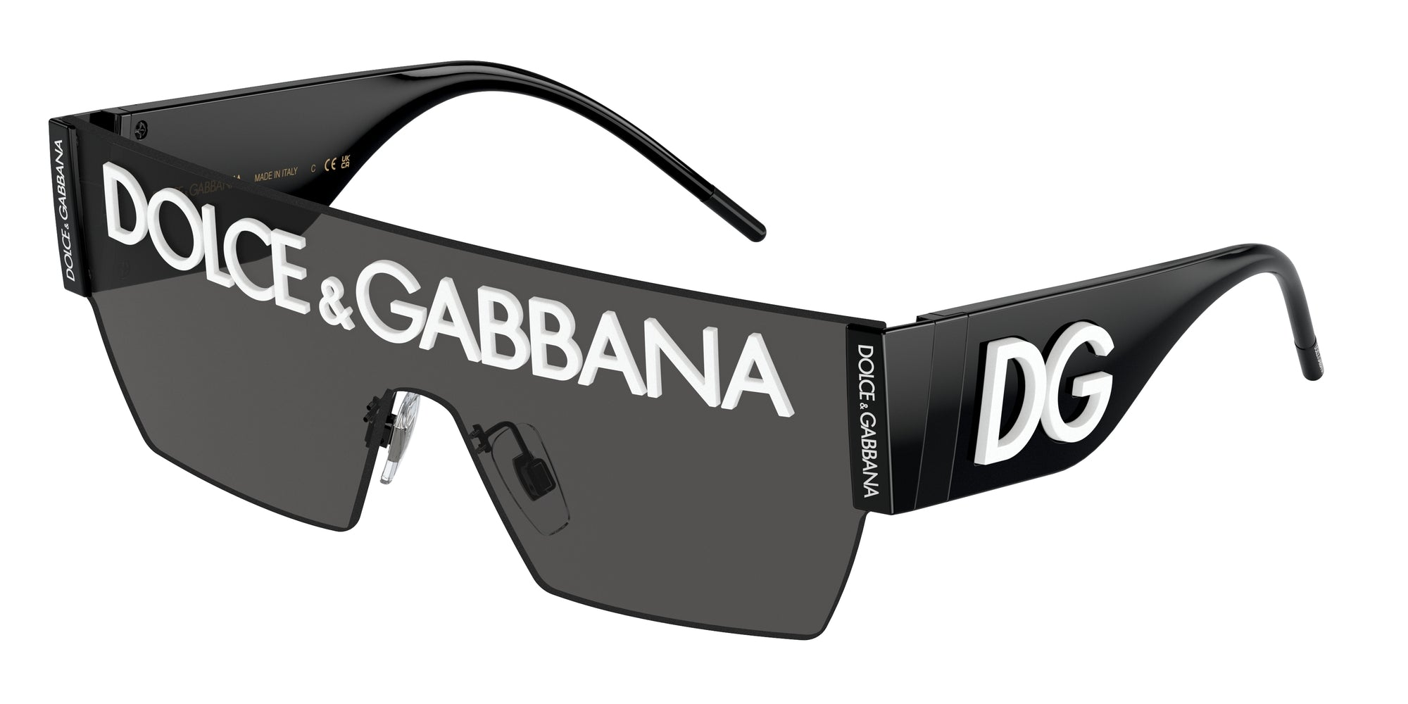 Dolce & Gabbana Uomo Dg2233 01/87 Occhiali Da Sole Metallo Nero Grigio Cat Eye Normale Sfumato