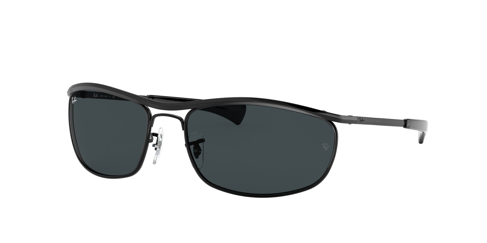 Ray - Ban Unisex Rb3119M Olympian I Deluxe 002/R5 Occhiali Da Sole Metallo Nero Blu Rotonda Normale