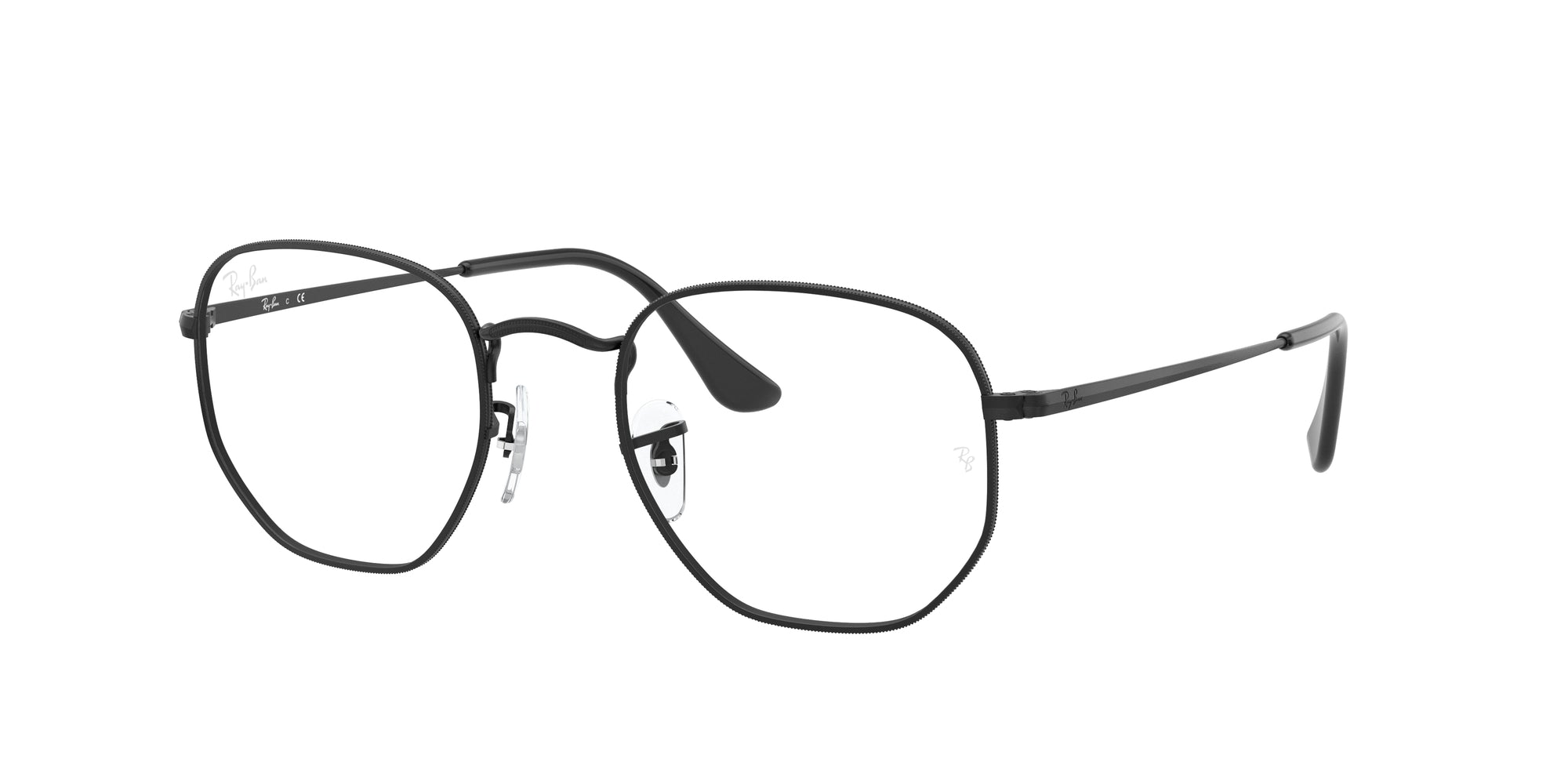 Ray - Ban Unisex Rx6448 Hexagonal 2509 Montature Da Vista Metallo Nero Trasparente Geometrica Normale