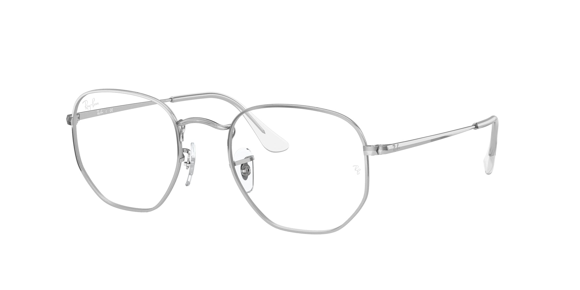 Ray - Ban Unisex Rx6448 Hexagonal 2501 Montature Da Vista Metallo Argento Trasparente Geometrica Normale