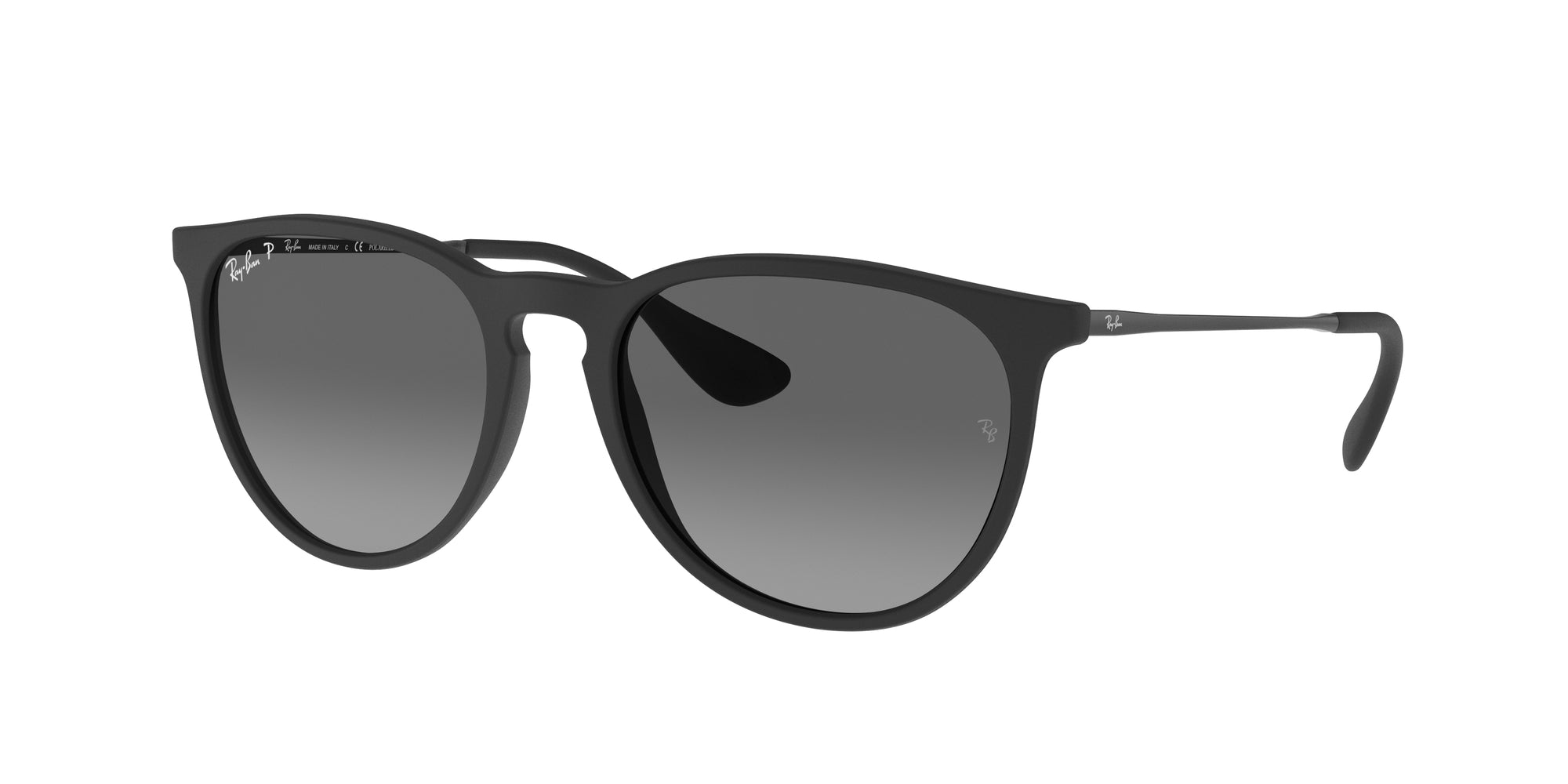 Ray - Ban Donna Rb4171 Erika 622/T3 Occhiali Da Sole Iniettato Nero Grigio Pantos Polarizzata Sfumato