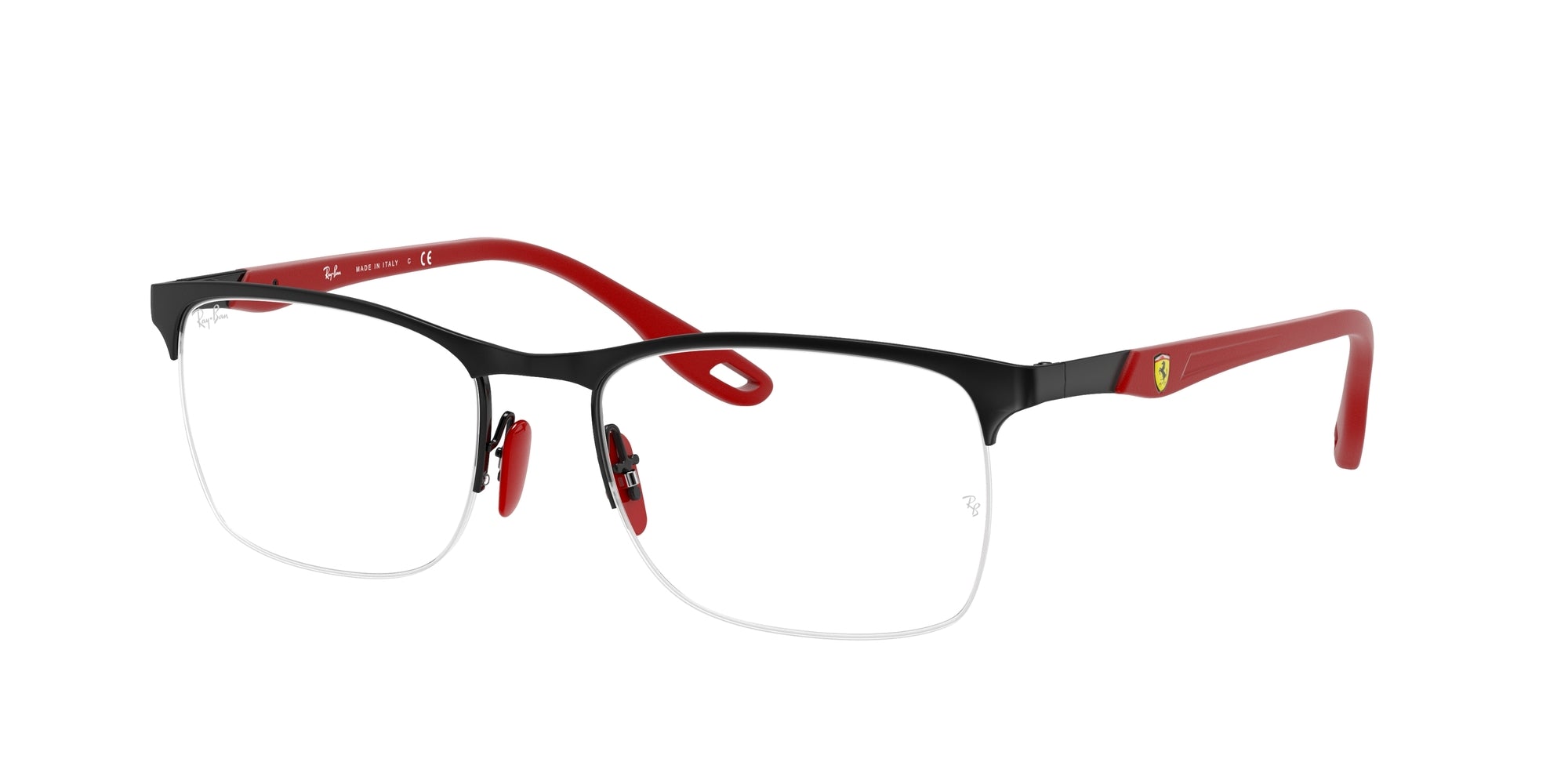 Ray - Ban Uomo Rx8416M Scuderia Ferrari Collection F041 Montature Da Vista Metallo Nero Trasparente Squadrata Normale