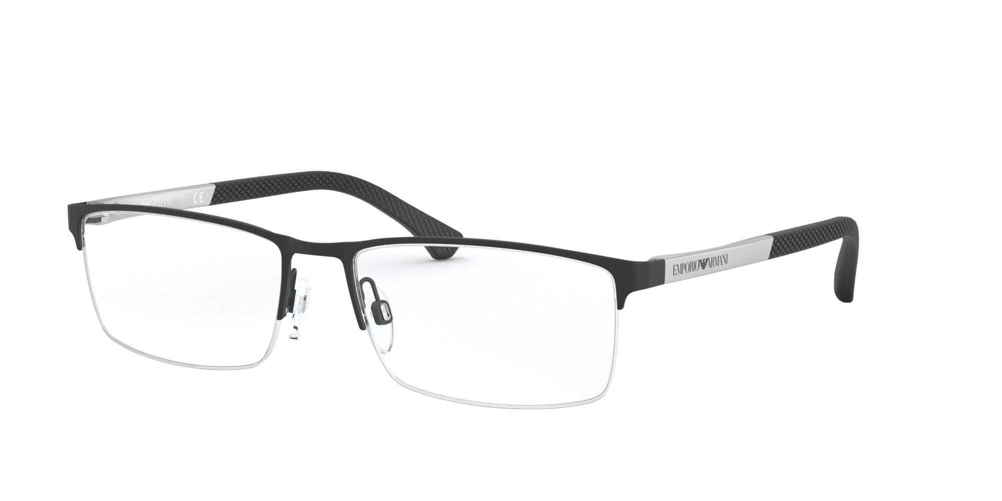 Emporio Armani Uomo Ea1041  3094 Montature Da Vista Metallo Nero Trasparente Squadrata Normale