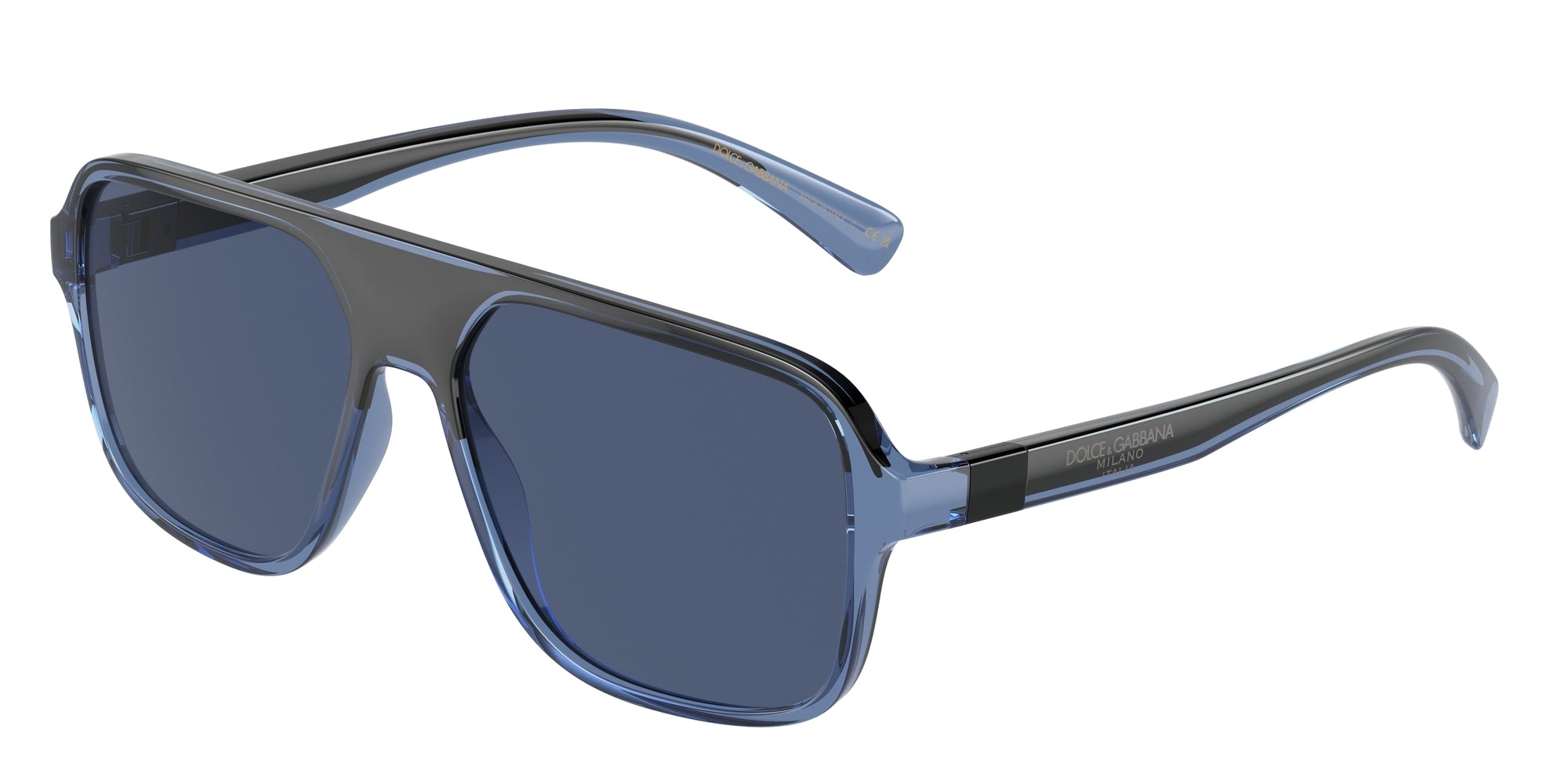 Dolce & Gabbana Uomo Dg6134  325880 Occhiali Da Sole Nylon Blu Blu Squadrata Normale