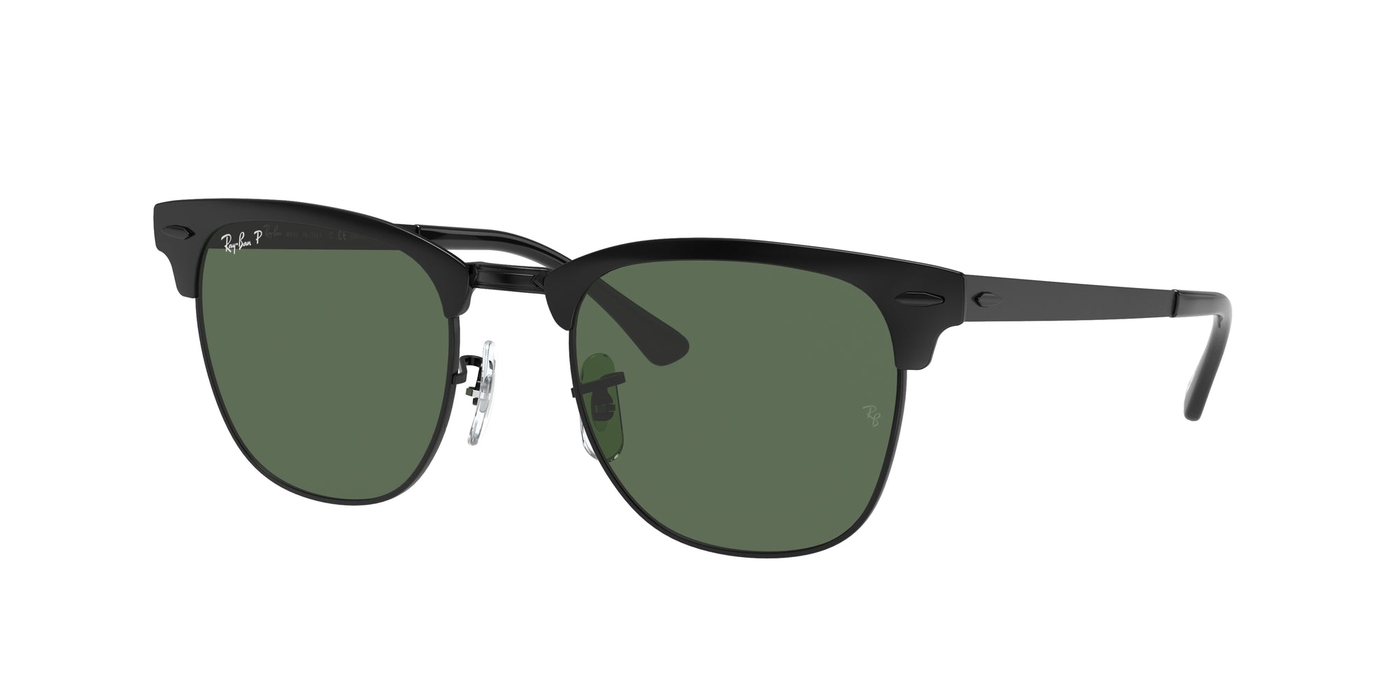 Ray - Ban Unisex Rb3716 Clubmaster Metal 186/58 Occhiali Da Sole Metallo Nero G15 Squadrata Polarizzata