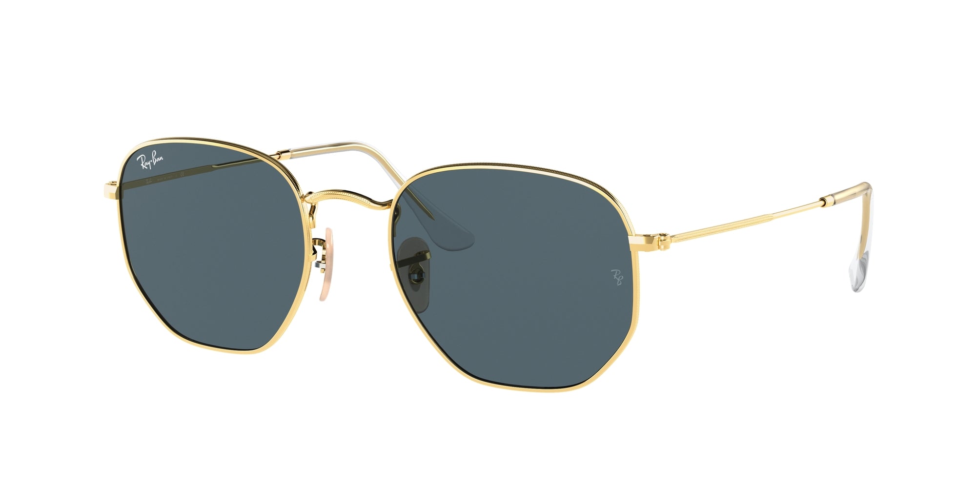 Ray - Ban Unisex Rb3548N Hexagonal 001/R5 Occhiali Da Sole Acciaio Oro Blu Geometrica Normale