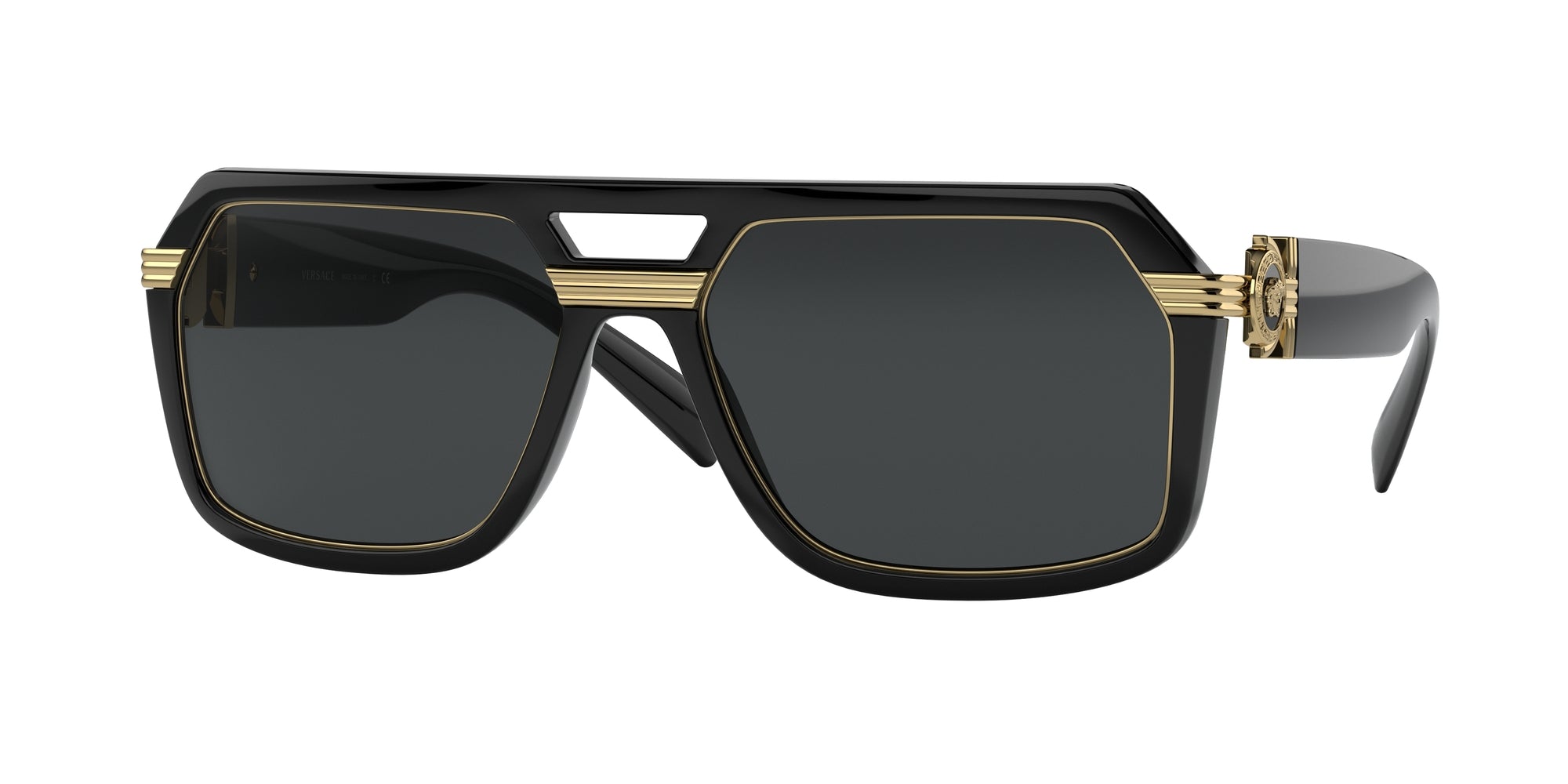 Versace Uomo Ve4399  Gb1/87 Occhiali Da Sole Nylon Nero Grigio Squadrata Normale
