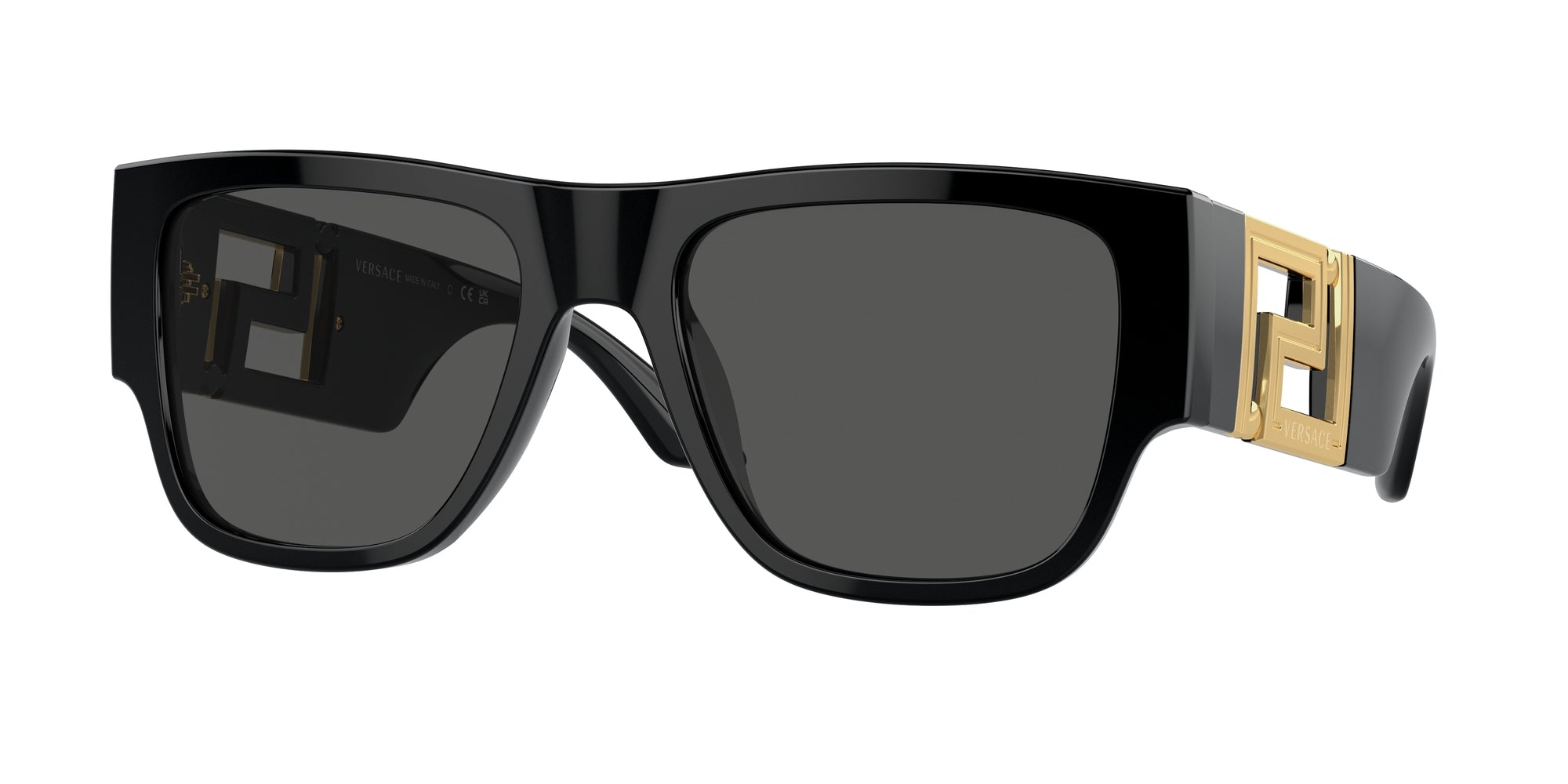 Versace Uomo Ve4403 Gb1/87 Occhiali Da Sole Acetato Nero Grigio Squadrata Normale
