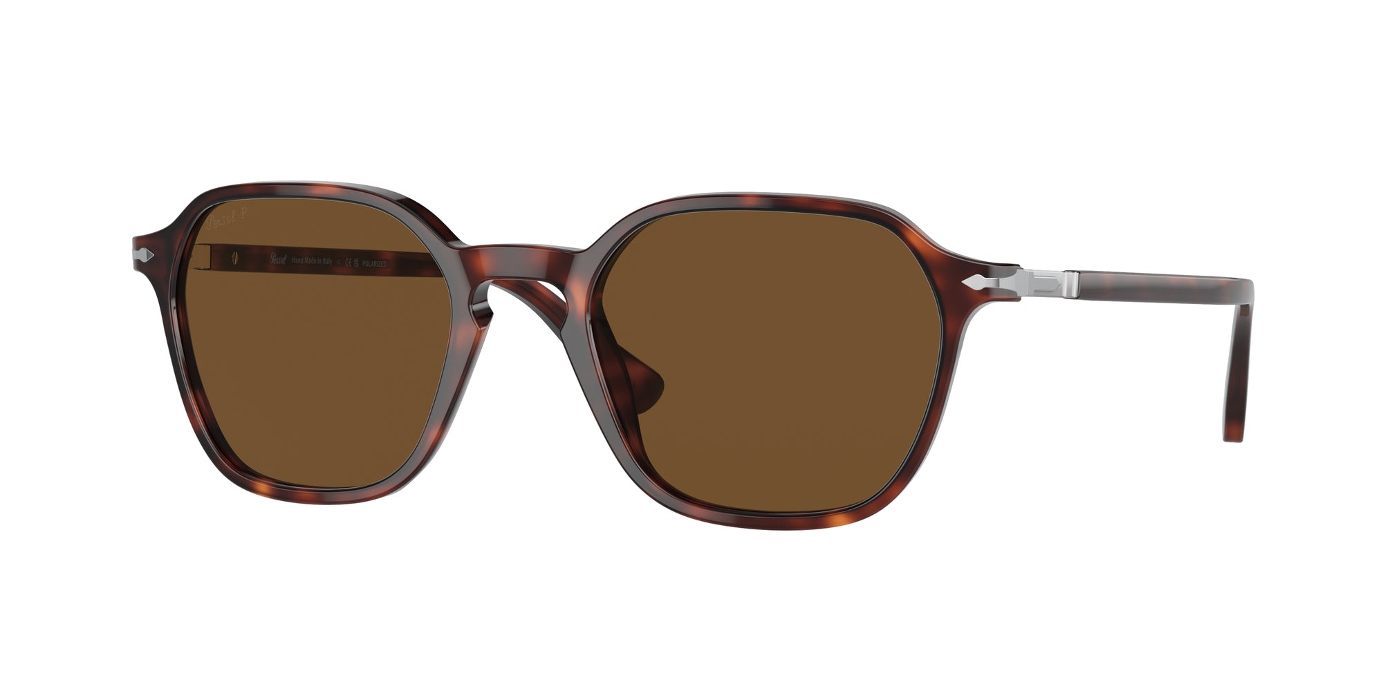 Persol Unisex Po3256S 24/57 Occhiali Da Sole Plastica Havana Marrone Squadrata Polarizzata