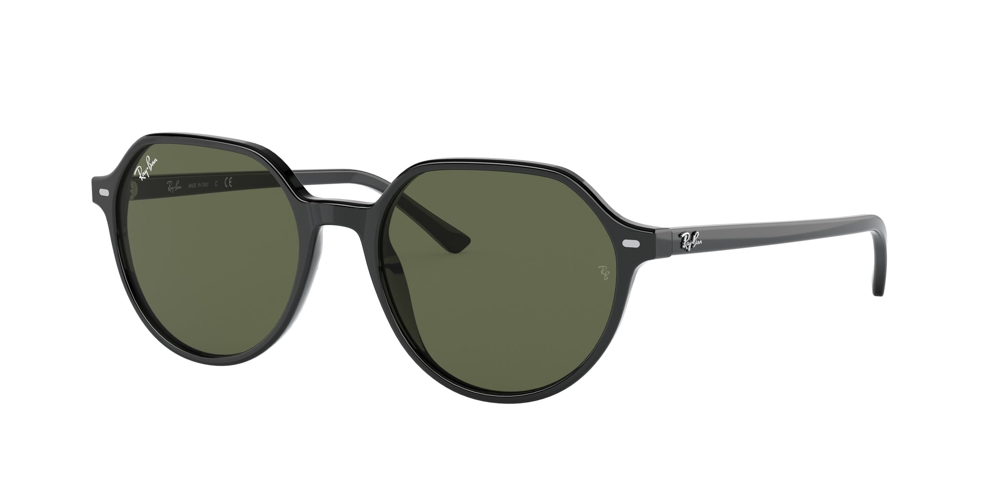 Ray - Ban Unisex Rb2195 Thalia 901/31 Occhiali Da Sole Acetato Nero Verde Squadrata Normale