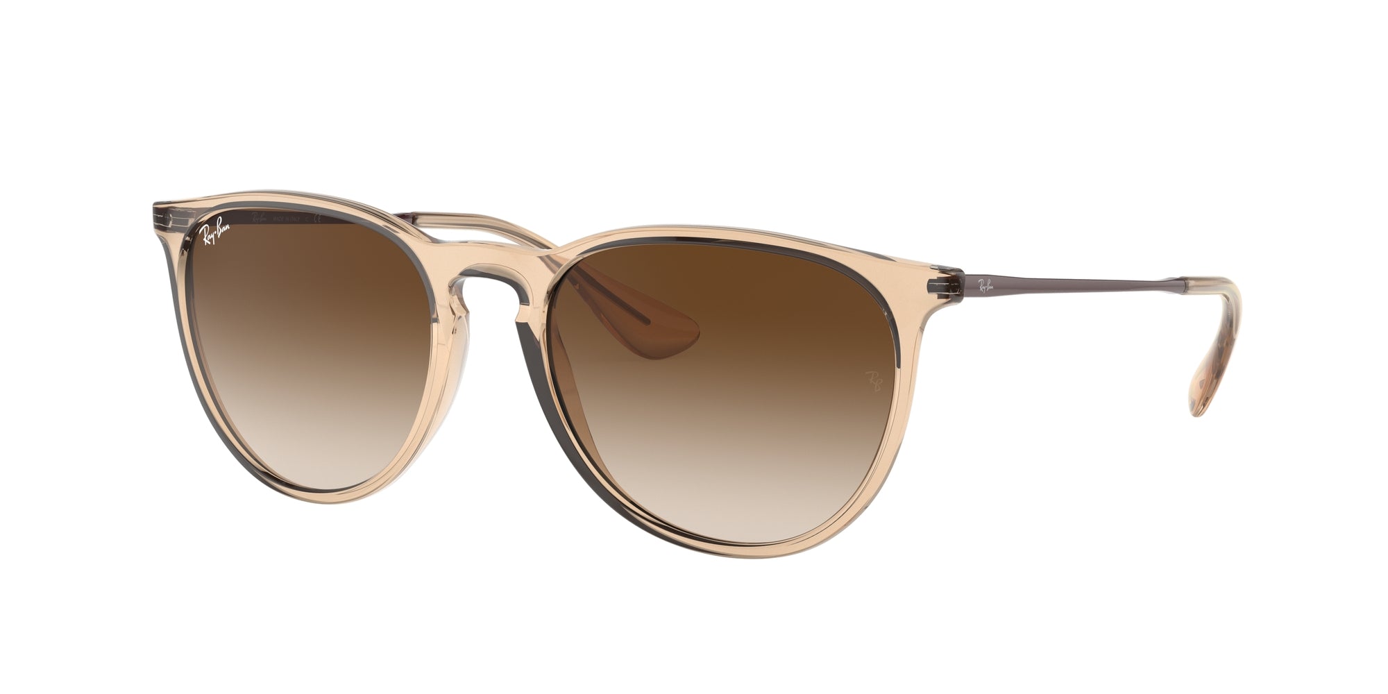 Ray - Ban Donna Rb4171 Erika 651413 Occhiali Da Sole Iniettato Marrone Marrone Pantos Normale Sfumato