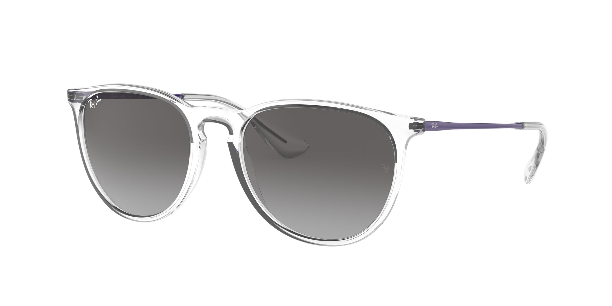Ray - Ban Donna Rb4171 Erika 651611 Occhiali Da Sole Iniettato Trasparente Grigio Pantos Normale Sfumato