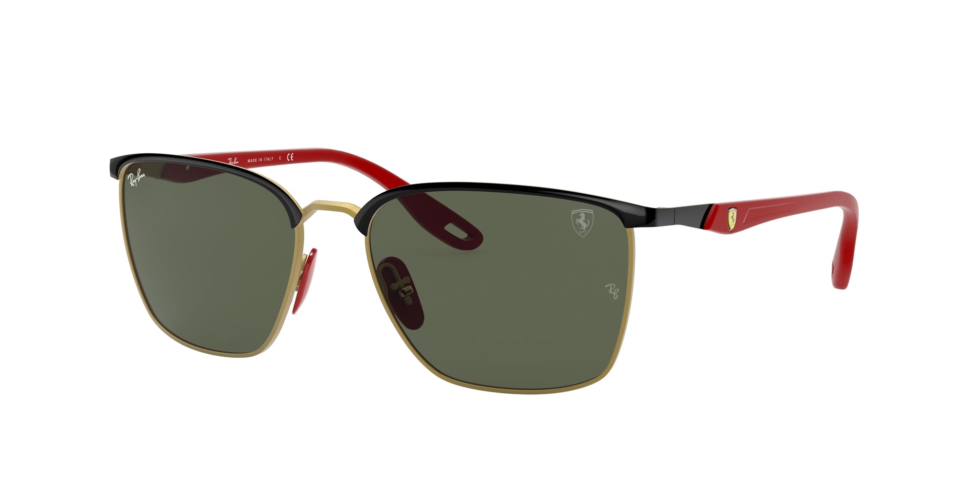 Ray - Ban Unisex Rb3673M Scuderia Ferrari Collection F06171 Occhiali Da Sole Metallo Nero Verde Squadrata Normale