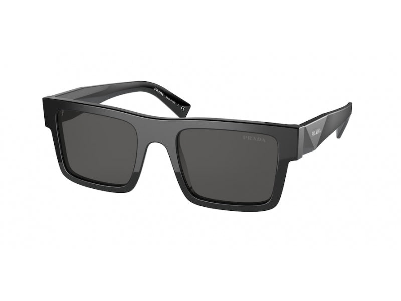 Prada Uomo Pr 19Ws  1Ab5S0 Occhiali Da Sole Acetato Nero Grigio Squadrata Normale