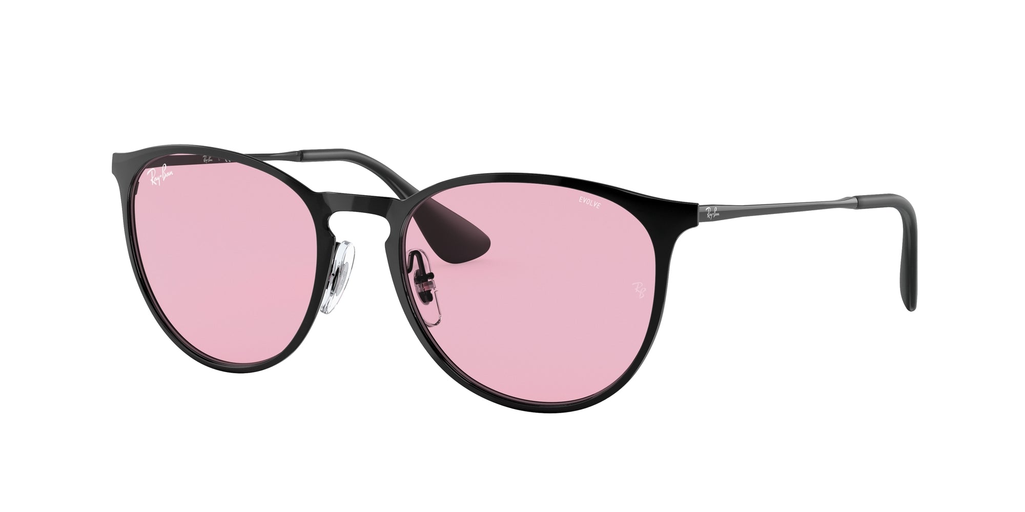 Ray - Ban Donna Rb3539 Erika Metal 002/Q3 Occhiali Da Sole Metallo Nero Rosa Pantos Fotocromatiche Fotocromatico