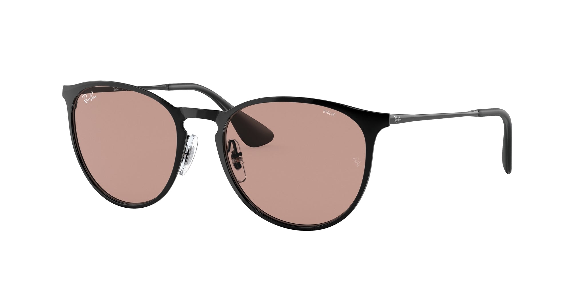 Ray - Ban Donna Rb3539 Erika Metal 002/Q4 Occhiali Da Sole Metallo Nero Marrone Pantos Fotocromatiche Fotocromatico