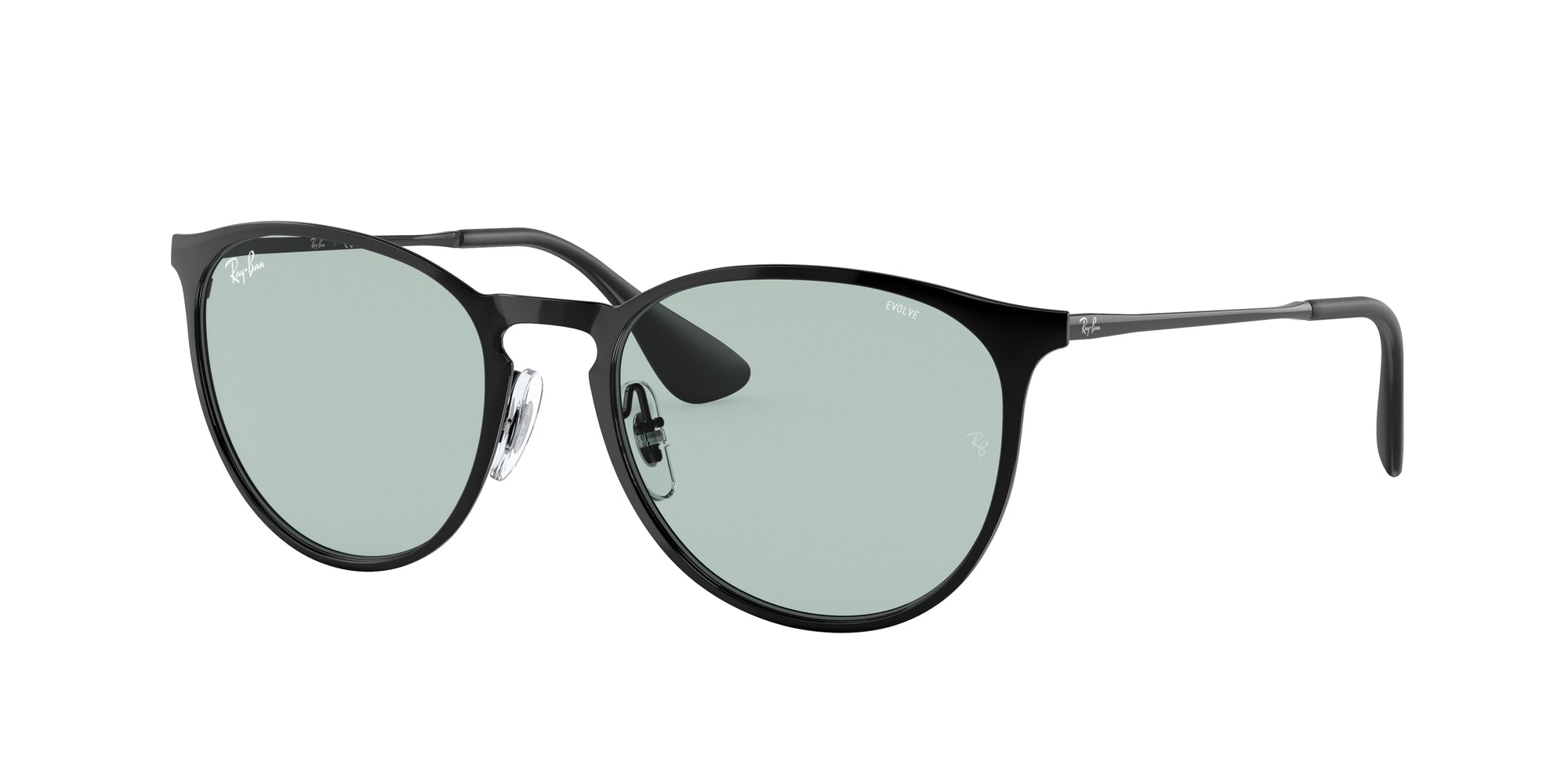 Ray - Ban Donna Rb3539 Erika Metal 002/Q5 Occhiali Da Sole Metallo Nero Verde Pantos Fotocromatiche Fotocromatico