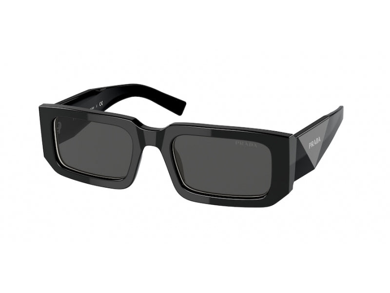 Prada Uomo Pr 06Ys  09Q5S0 Occhiali Da Sole Acetato Nero Grigio Squadrata Normale