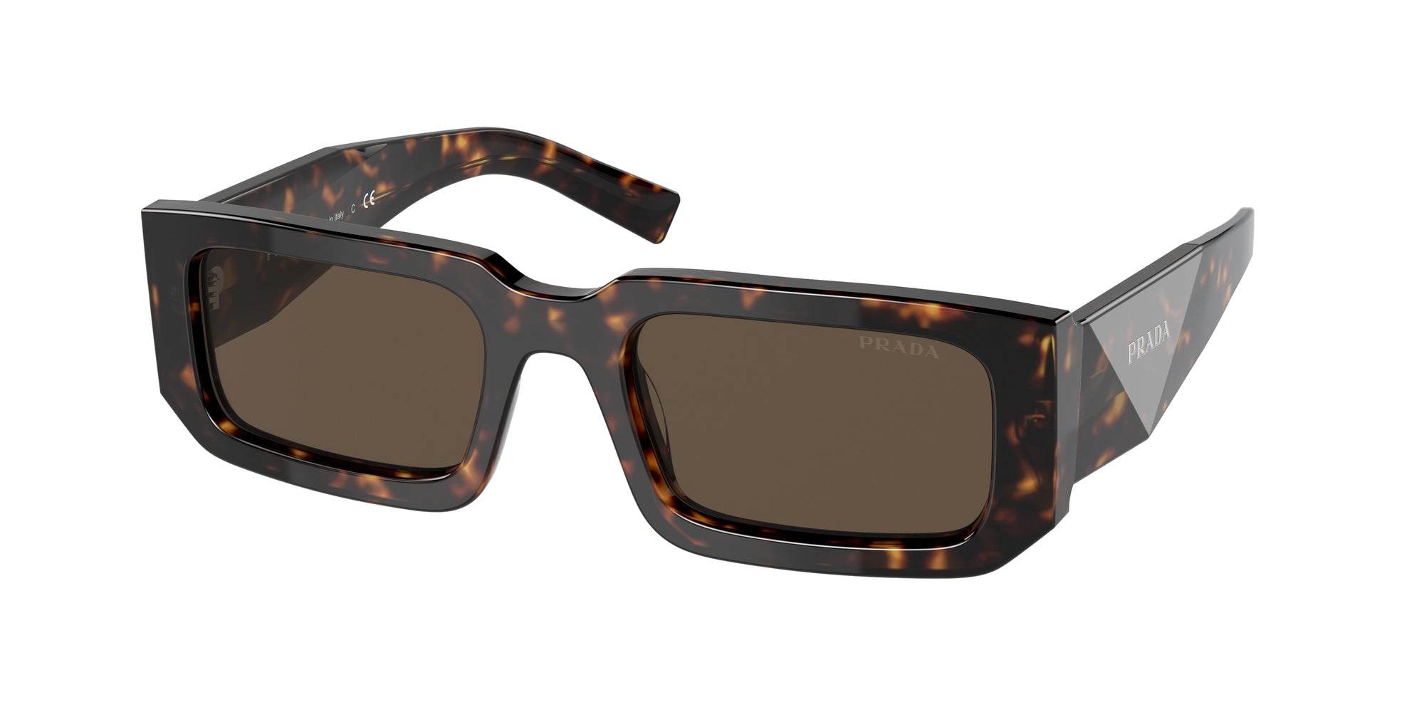 Prada Uomo Pr 06Ys  2Au8C1 Occhiali Da Sole Acetato Tartaruga Marrone Squadrata Normale